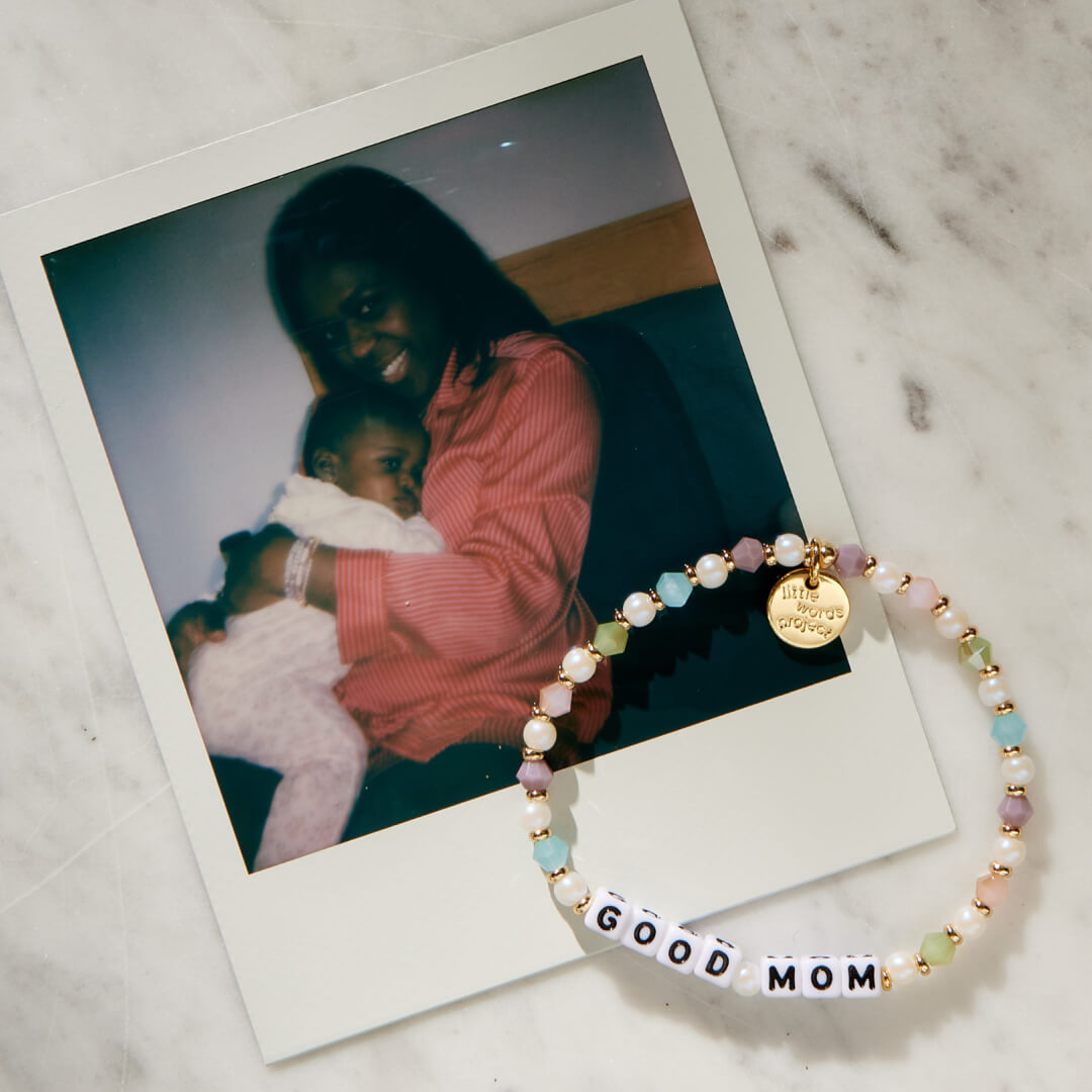Good Mom Bracelet and Polaroid Photo