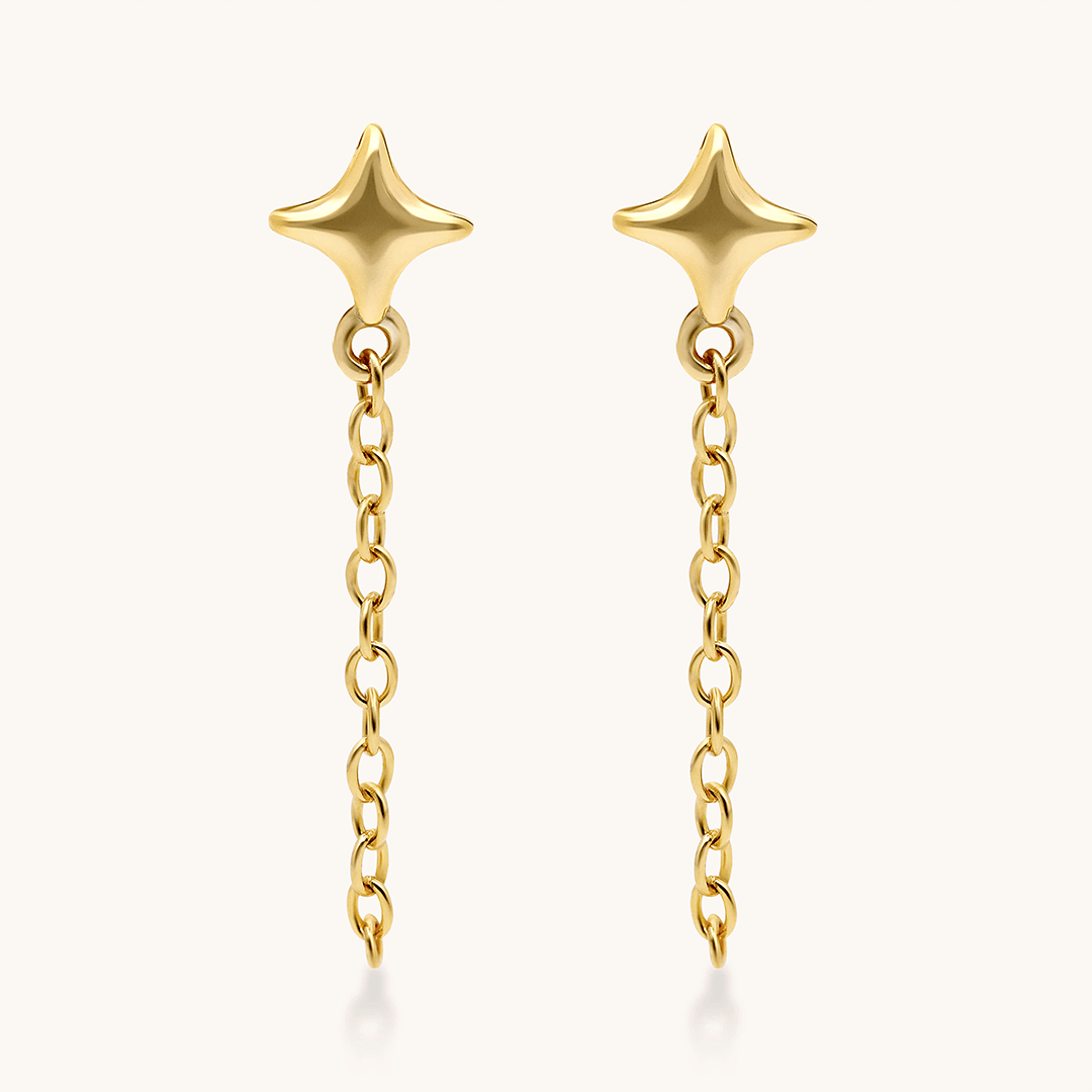Starburst Dangle Chain Earrings