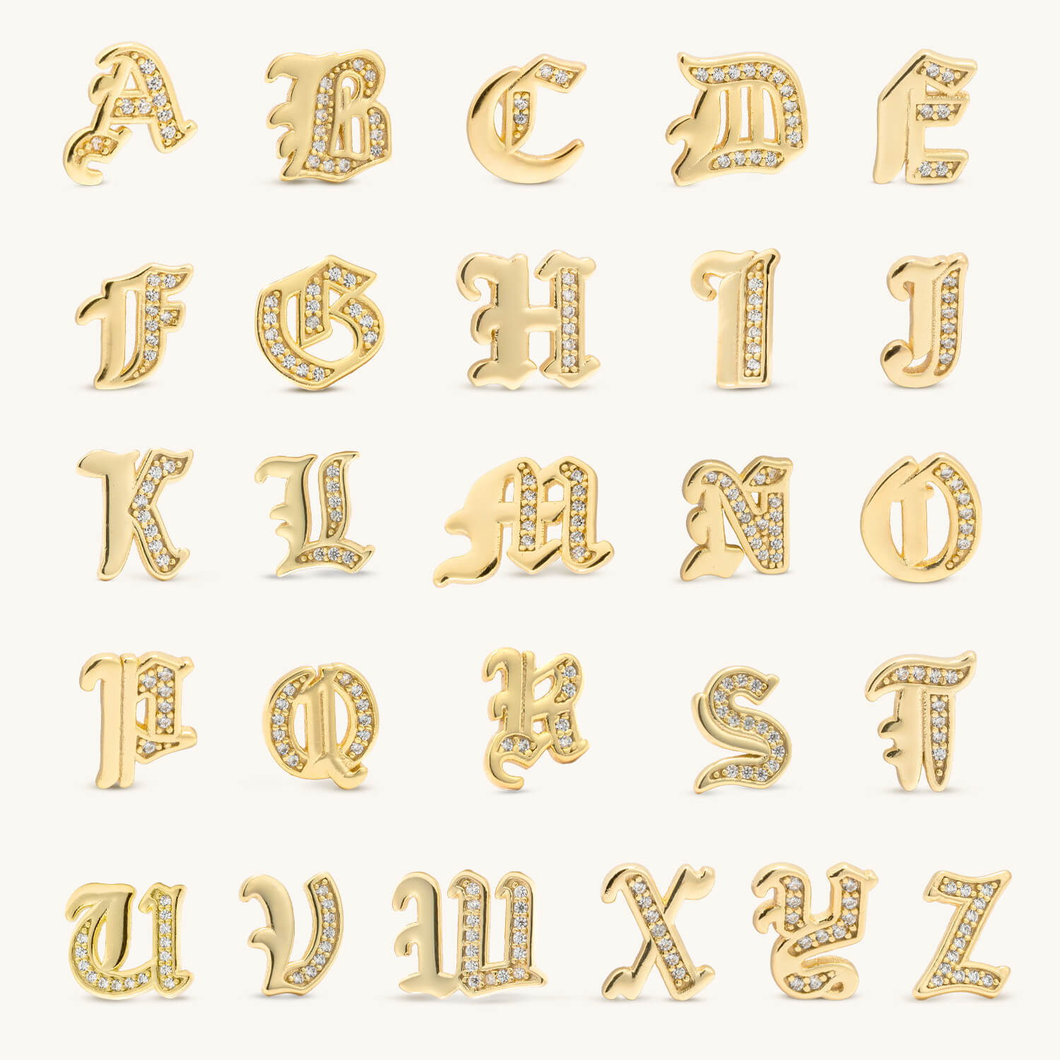 Gothic Style Letters - Yellow, 1/16” To 5/16” Sizes For Crafting & DIY Projects
