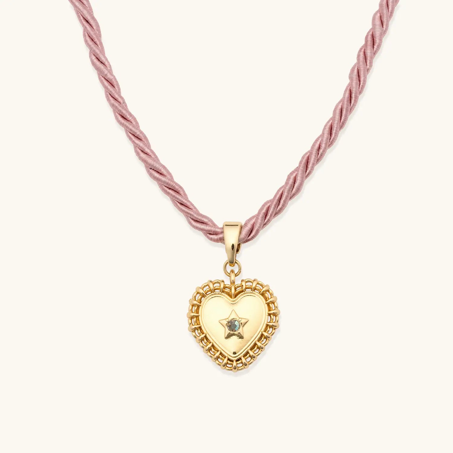 Lace Heart Pendant Cord Necklace