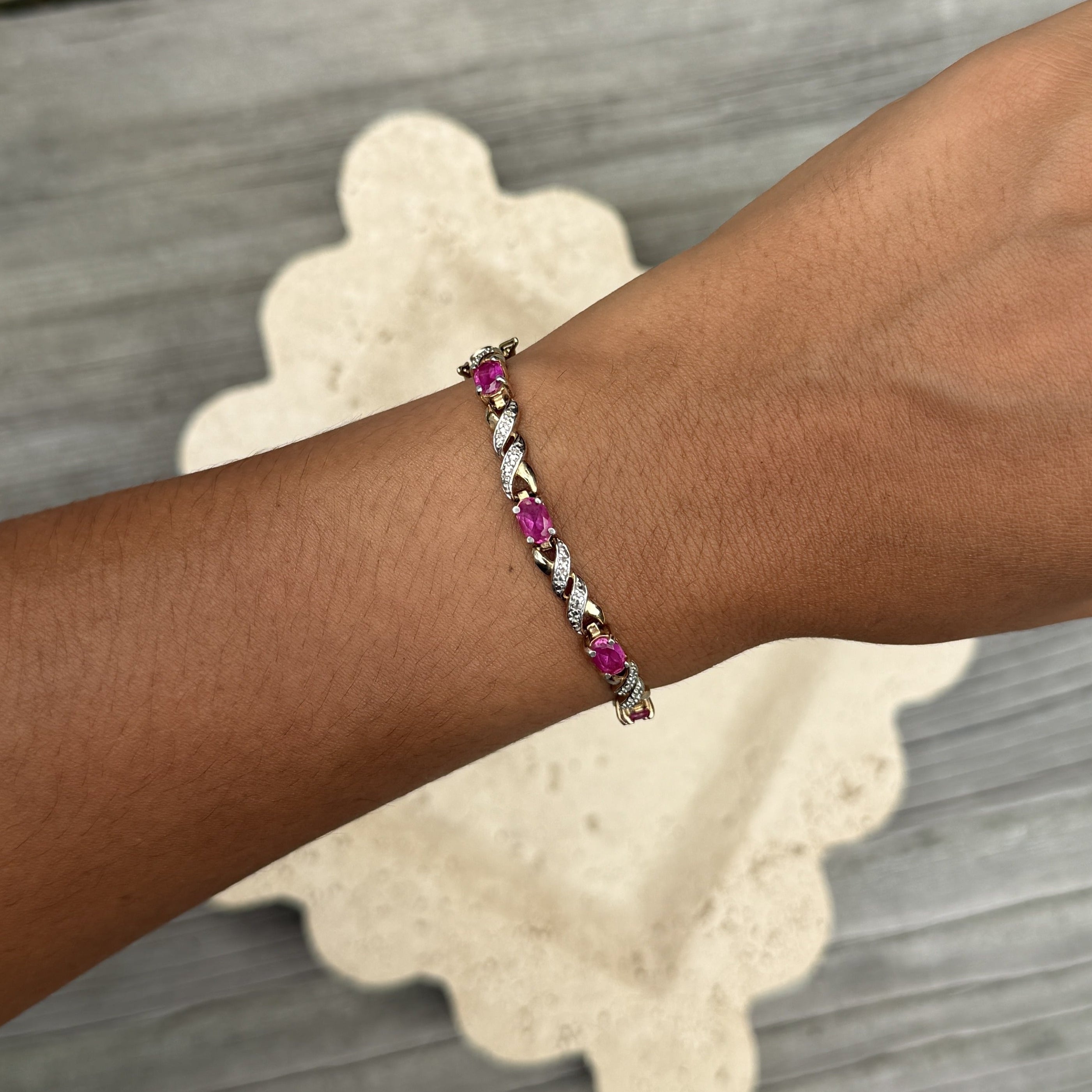 925 Fuchsia Stone Bracelet