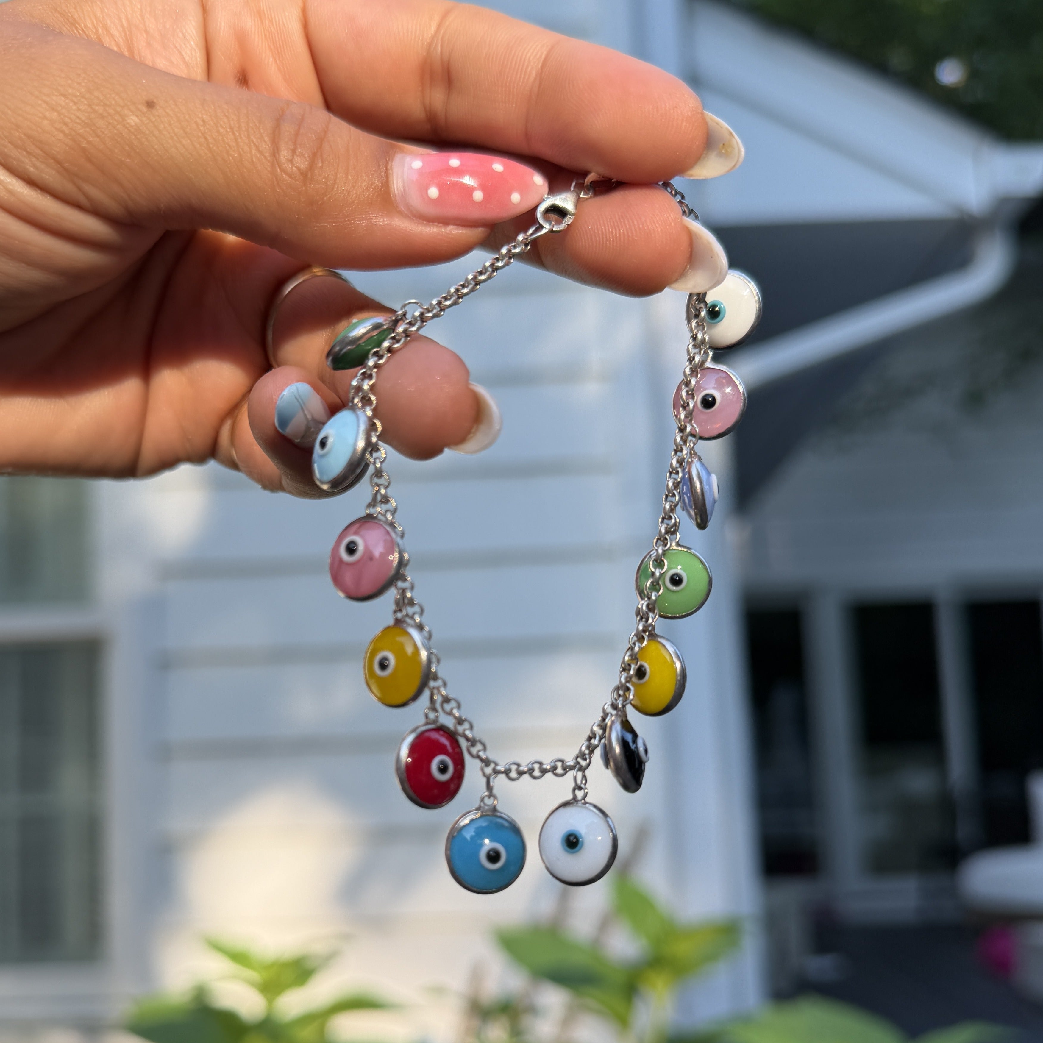 925 Multicolor Evil Eye Bracelet