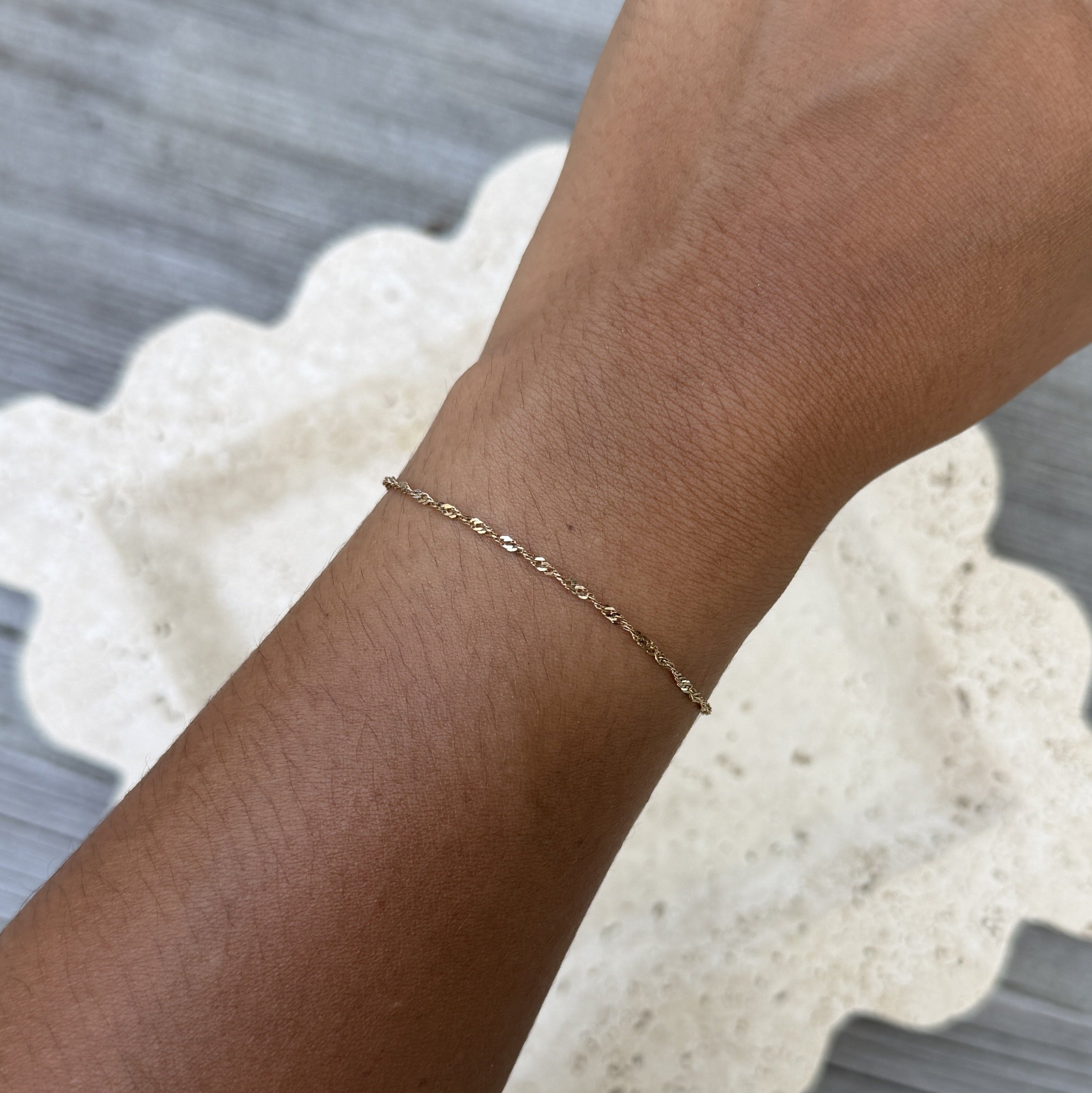 10K Gold Helix Delicate Bracelet