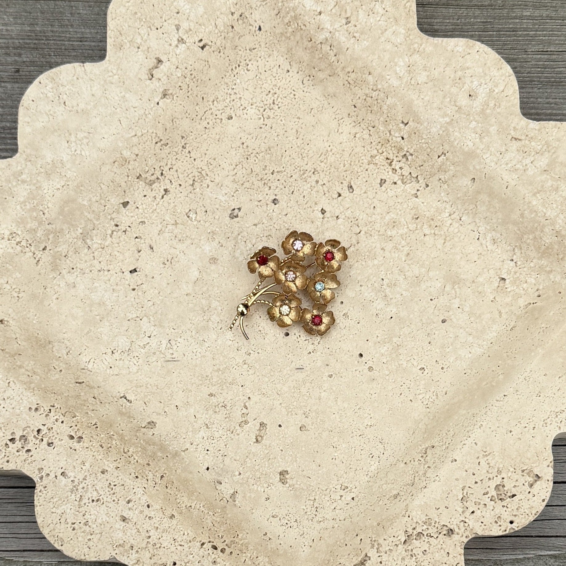 12k Gold-Filled Bouquet Brooch