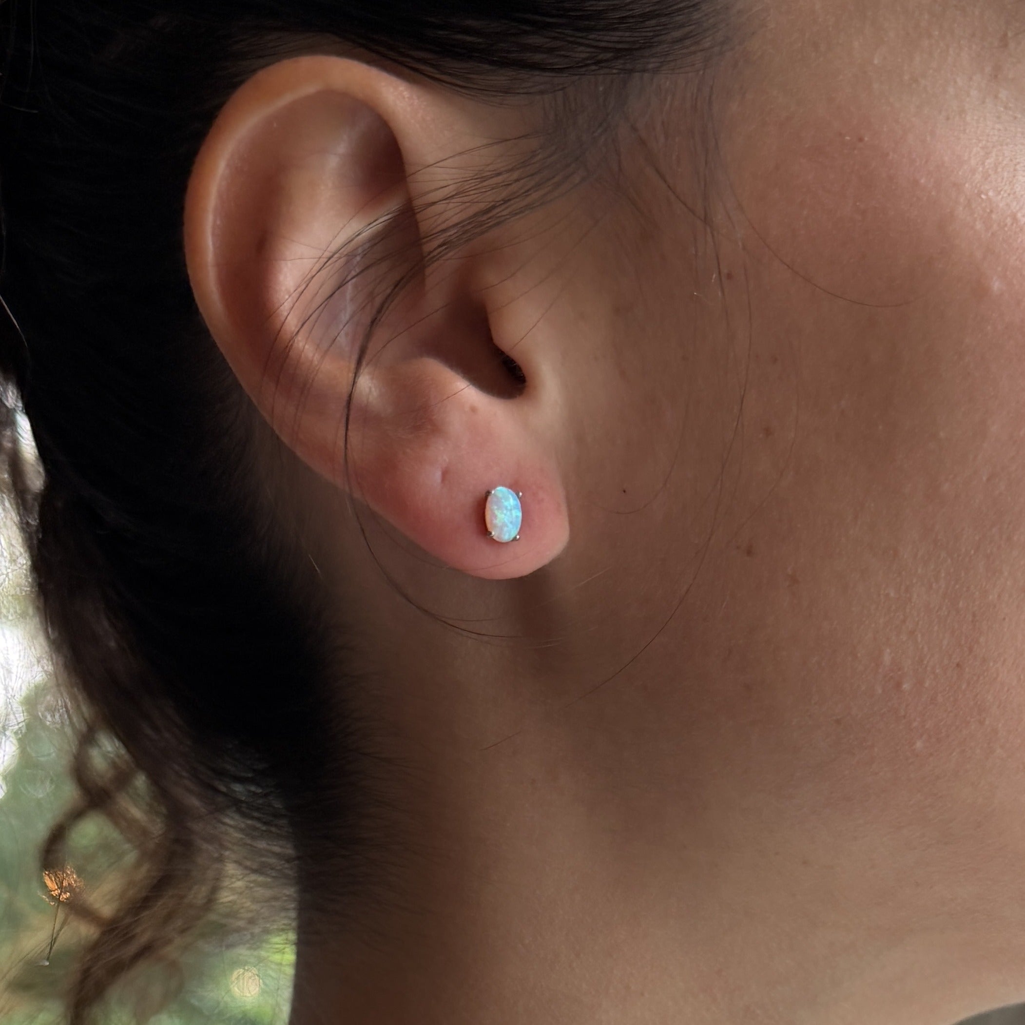 Small Oval Opalite Studs