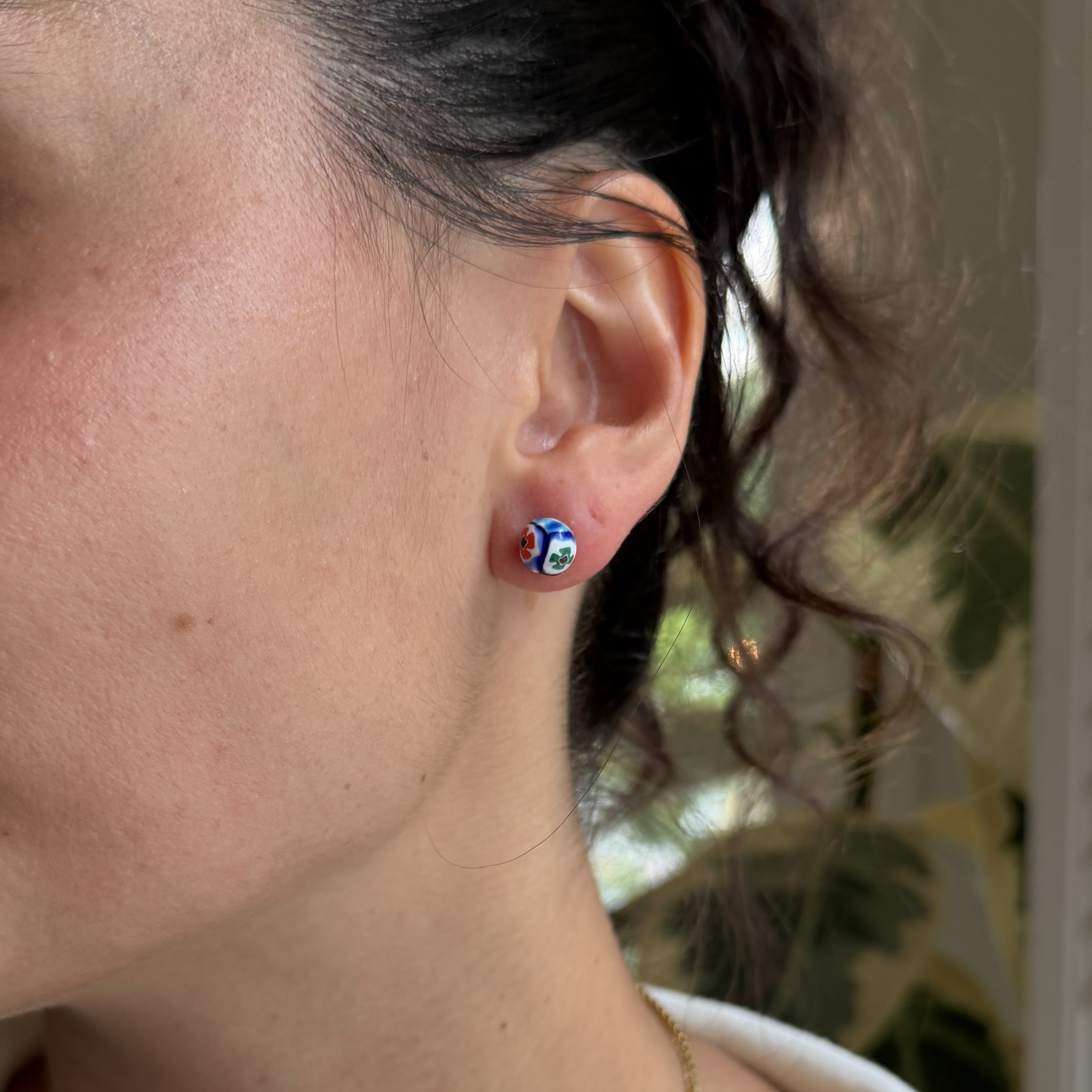 Painted Ceramic Ball Studs