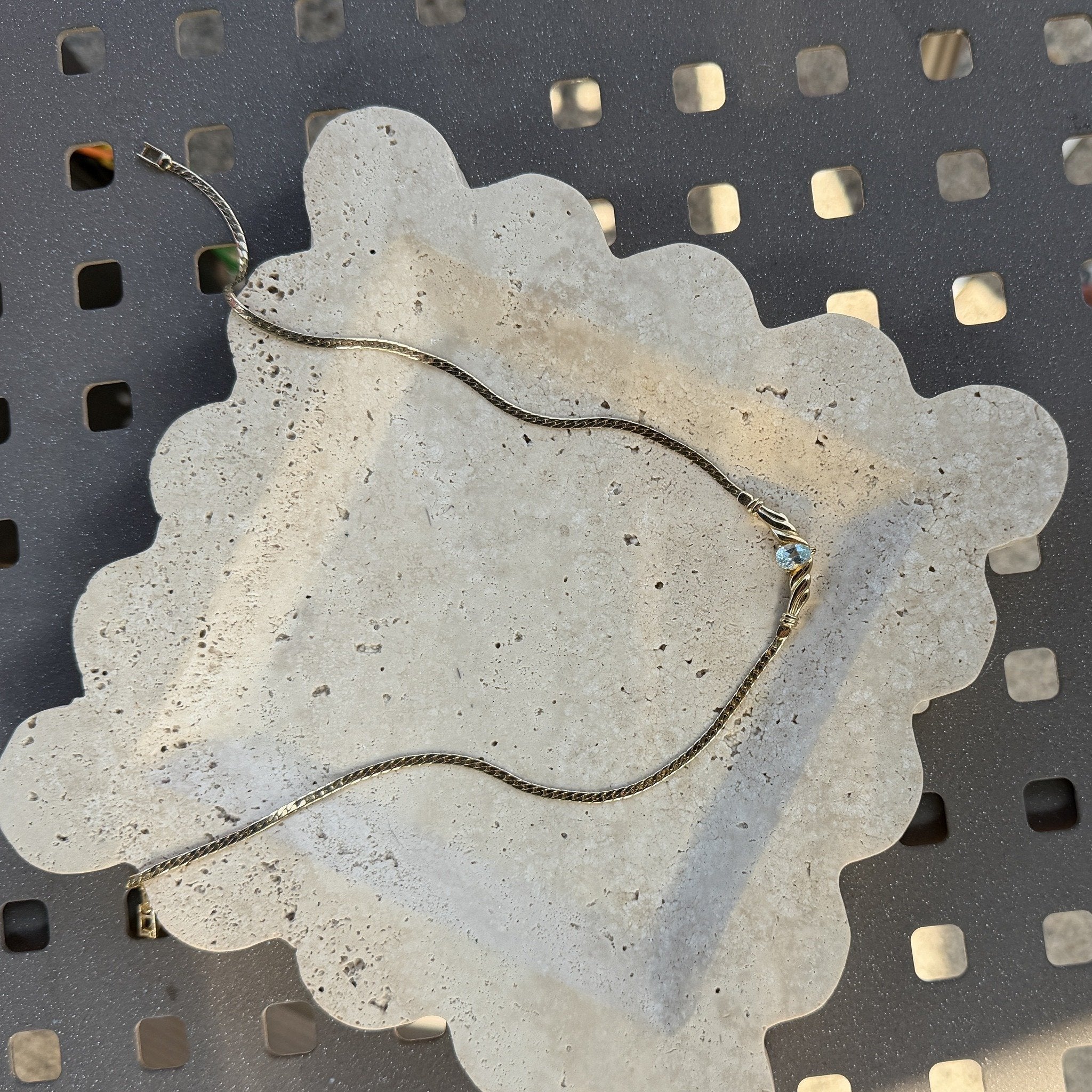 Blue Stone Serpentine Chain Necklace