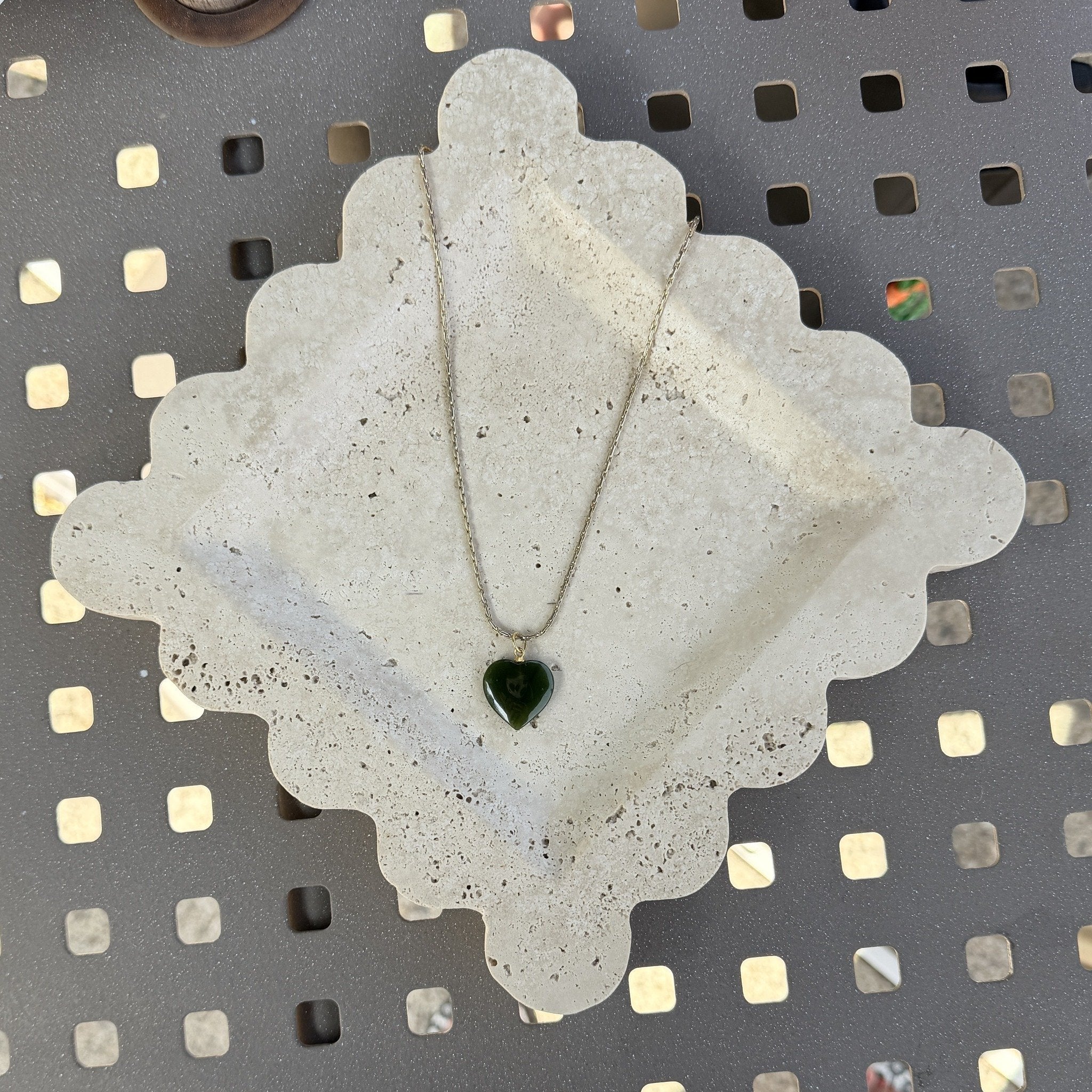 Jade Heart Pendant Necklace