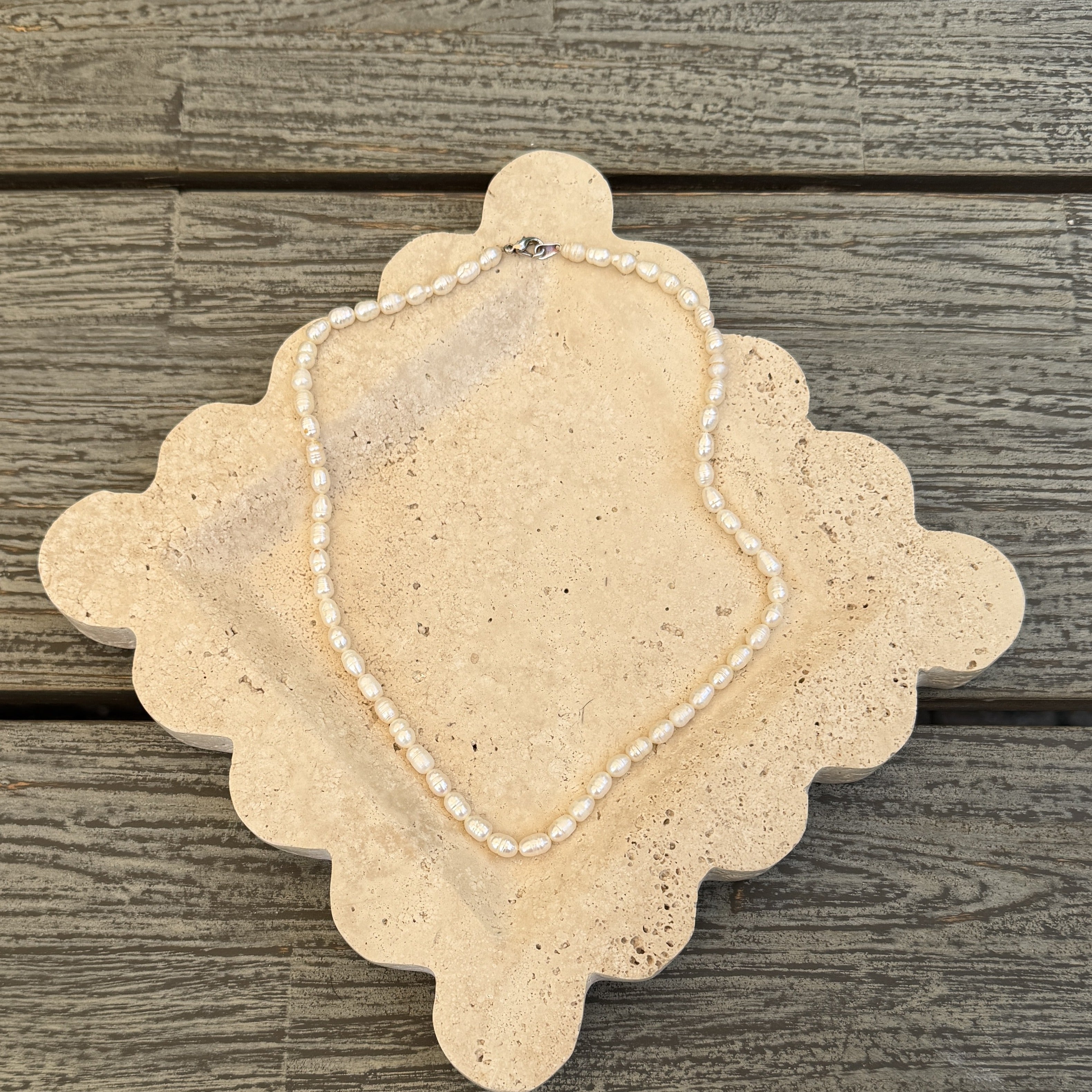 Ringed Pearl Bead Necklace