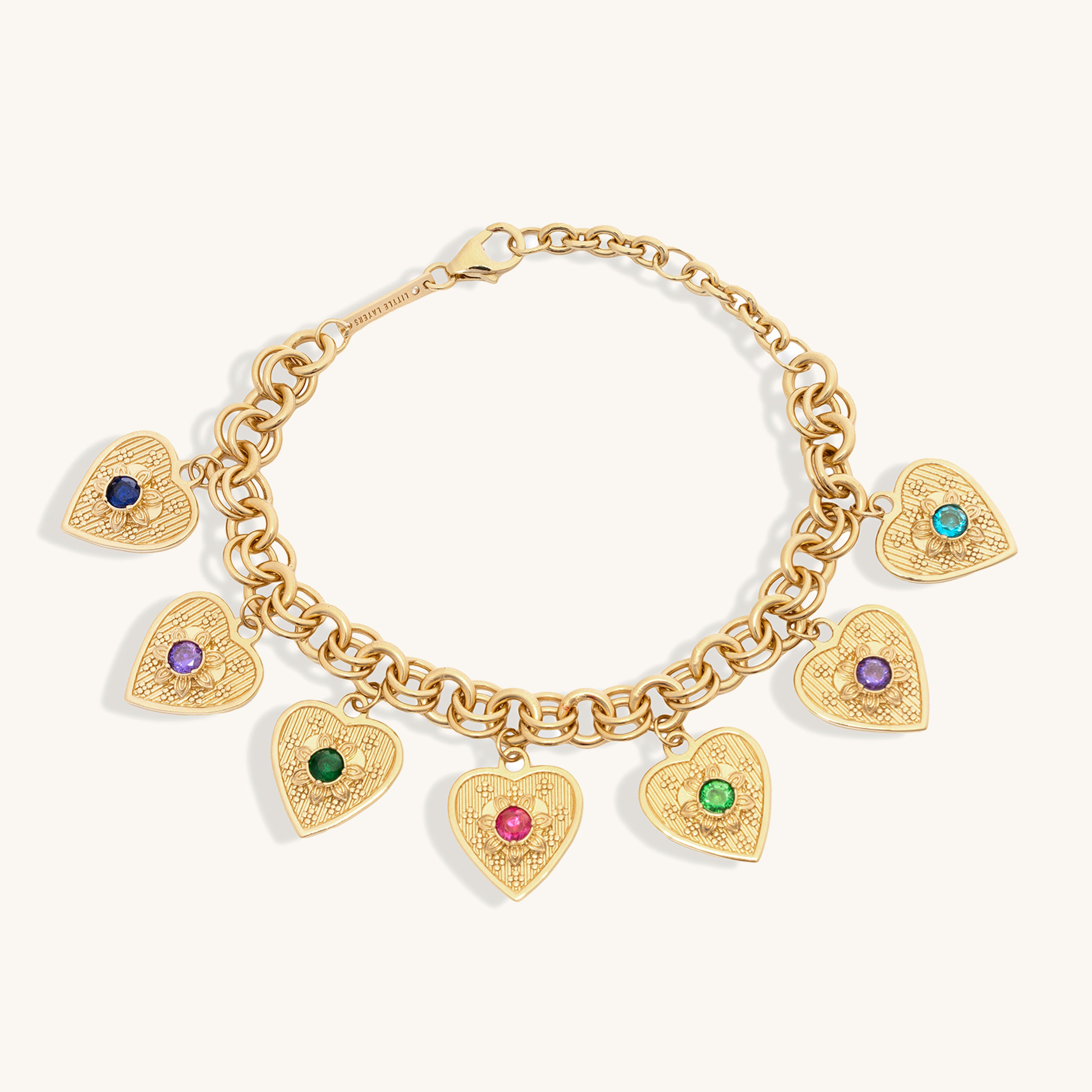 Vintage Hearts Charm Bracelet