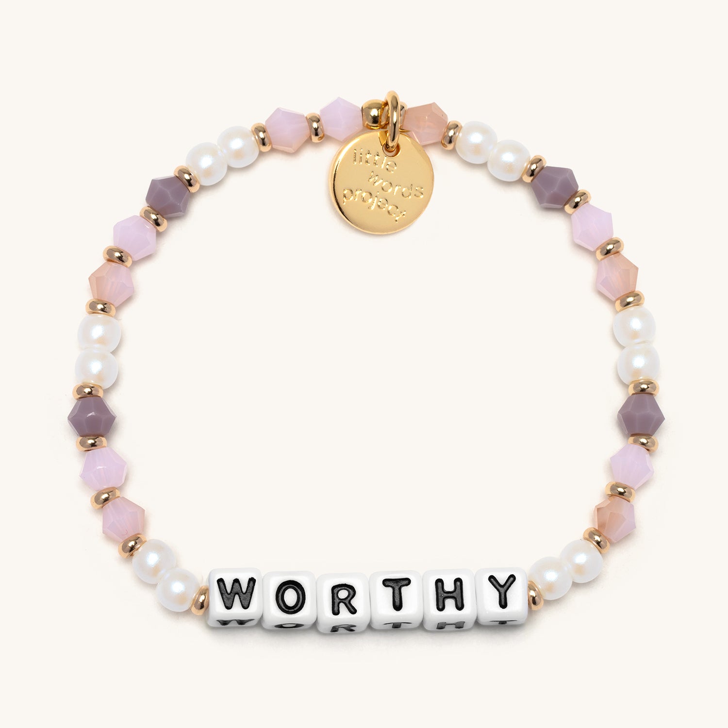 Bracelet with 'WORTHY' on a white background