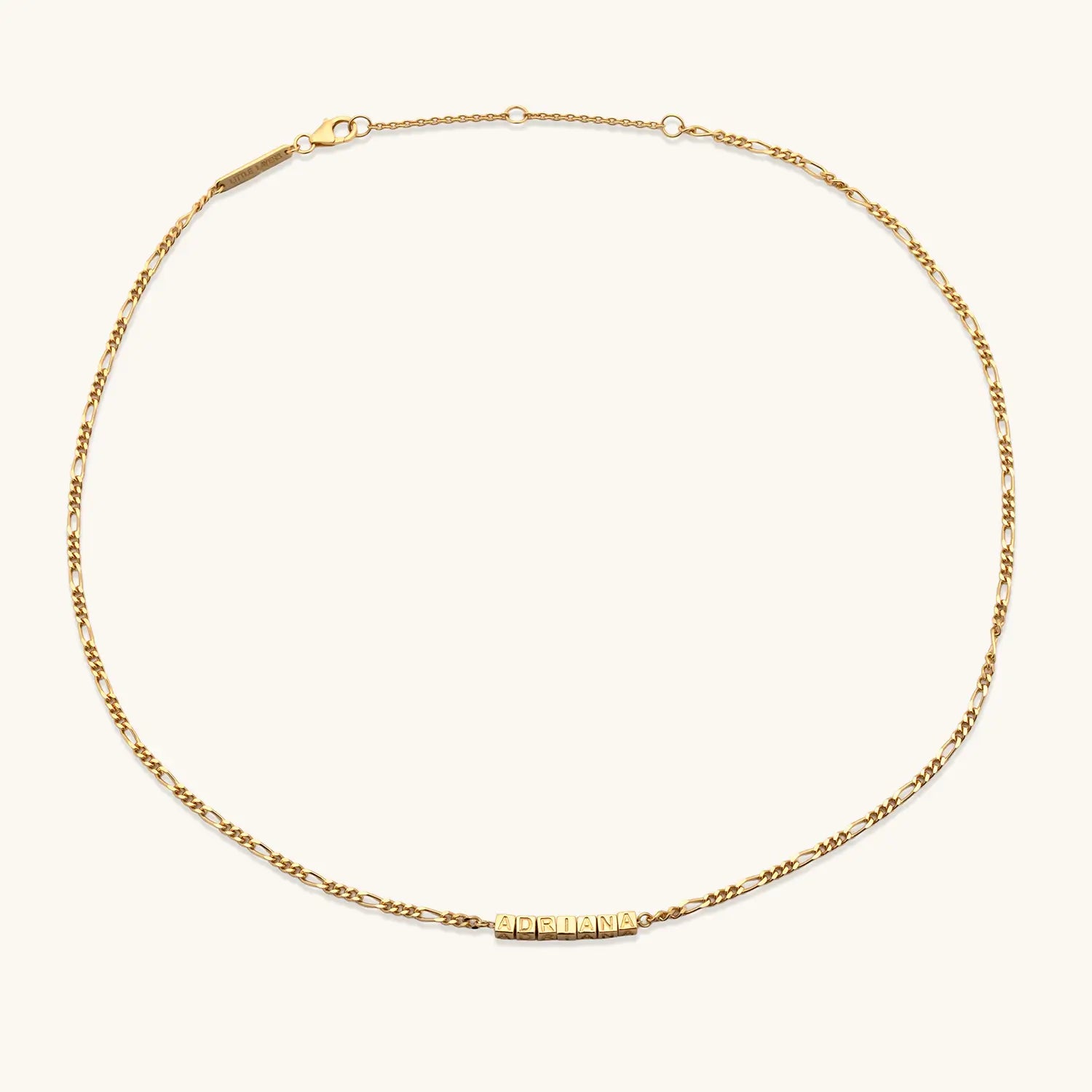Custom Tiny Words Necklace- Figaro Chain