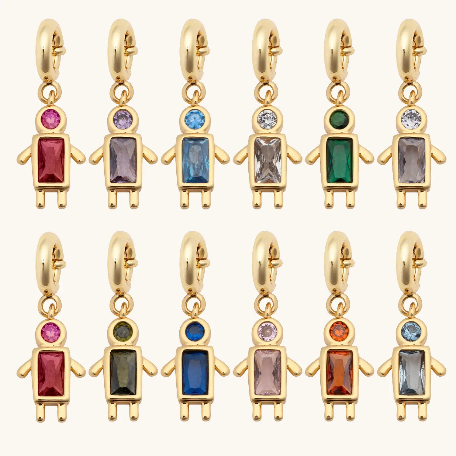 Birthstone Boy Charms January through December