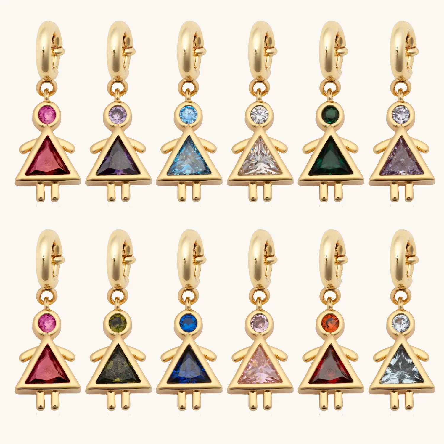 Birthstone Girl Charms January through December