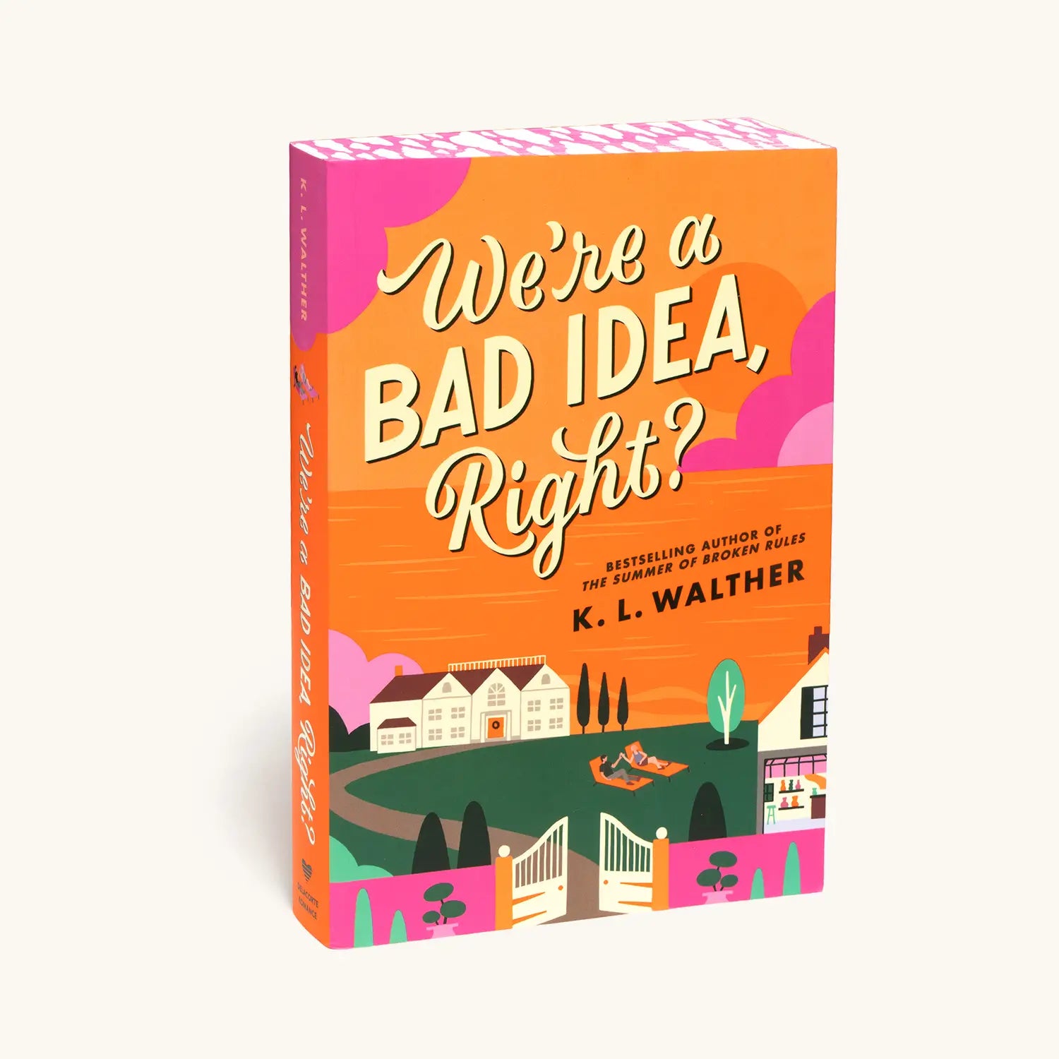 Book cover of 'We're a Bad Idea, Right?' by K.L. Walther with colorful design and text.
