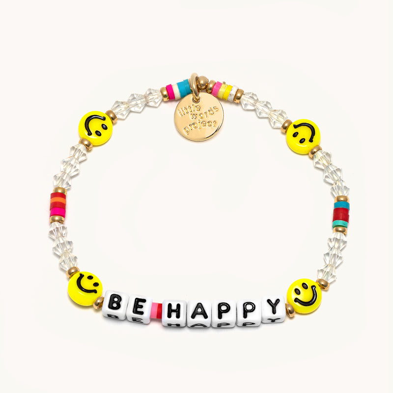 Be Happy - Lucky Symbols Bracelet  White Beaded Bracelet – Little