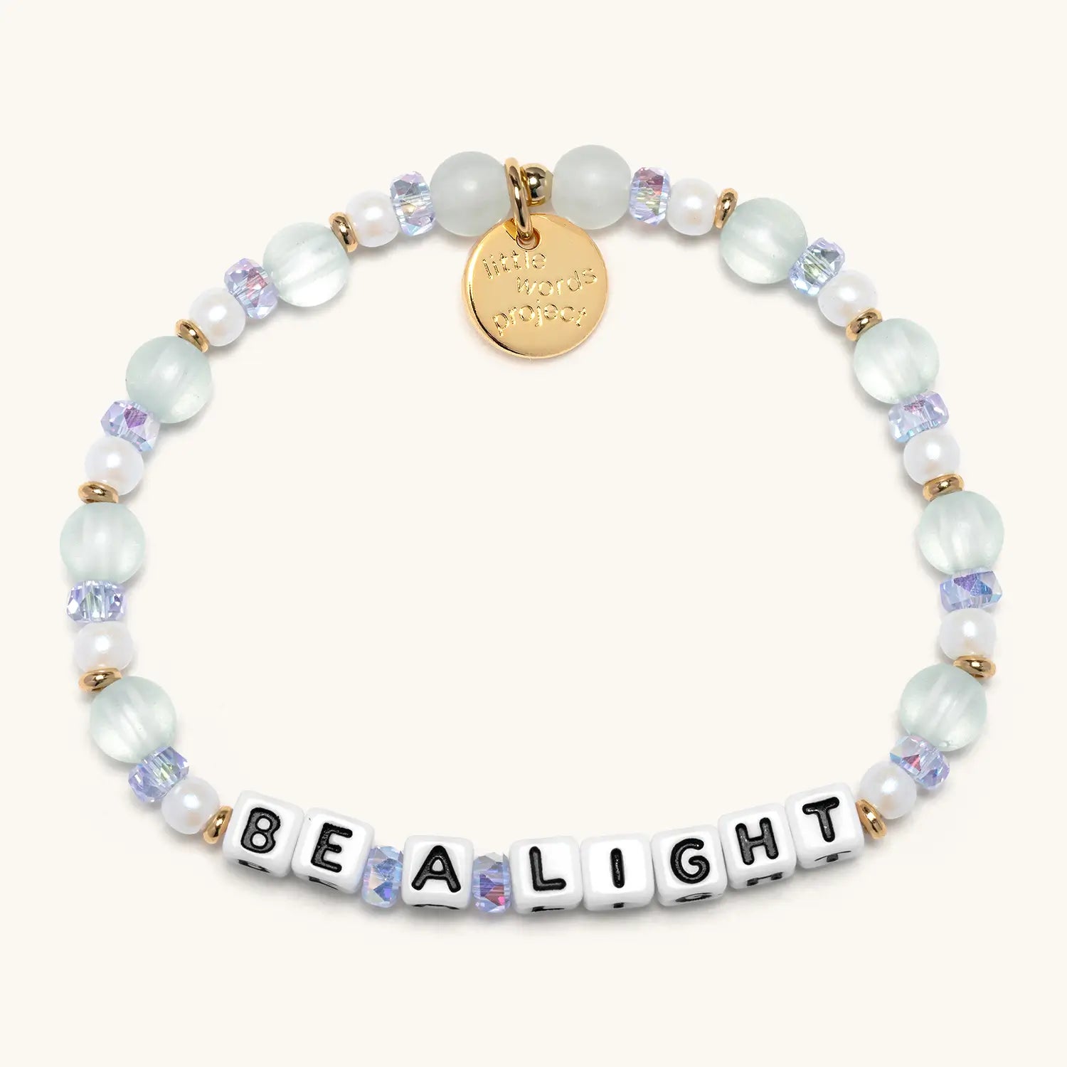 Beaded bracelet with Be A Light letter beads