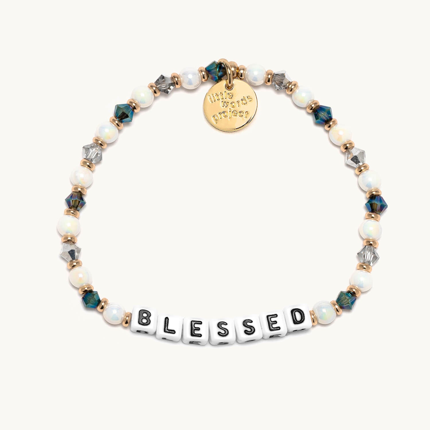 Bracelet with 'BLESSED' on a white background