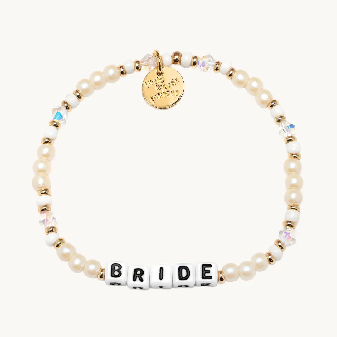 Bracelet with 'BRIDE' on a white background