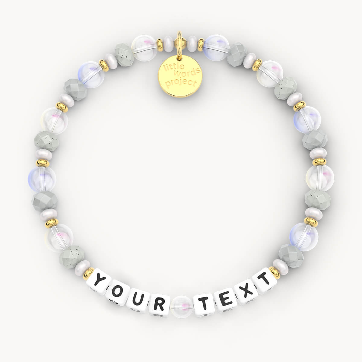 Custom Calm Waters Bracelet White Letters