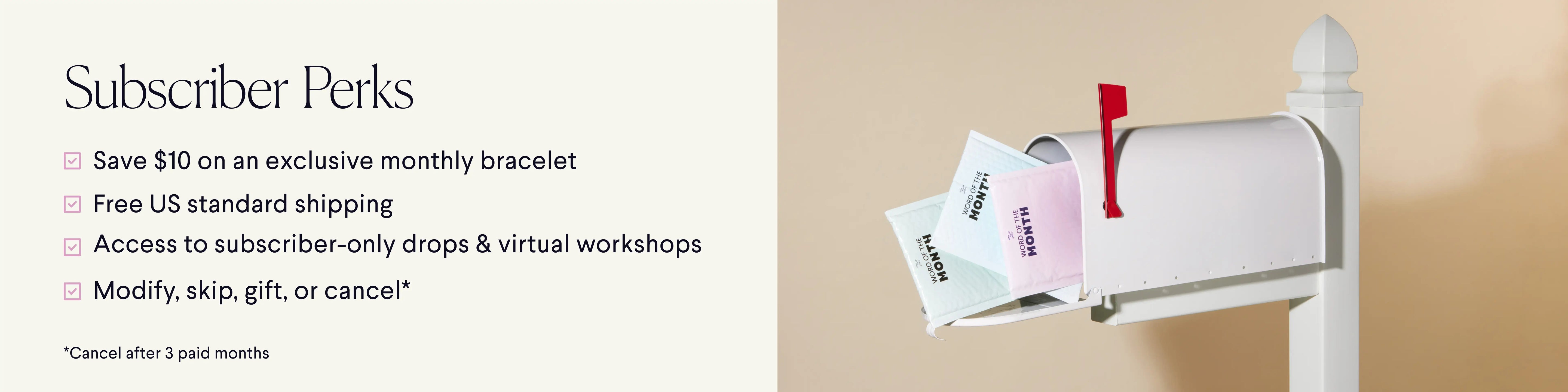 Mailbox with promotional flyer attached against a beige background