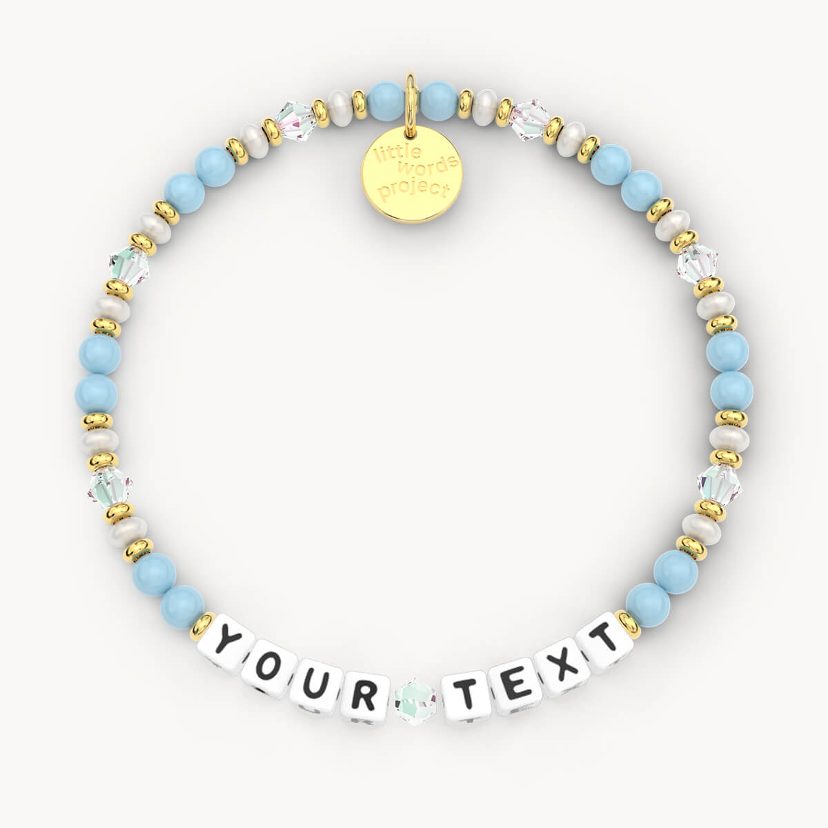 Custom chambray beaded bracelet little words project