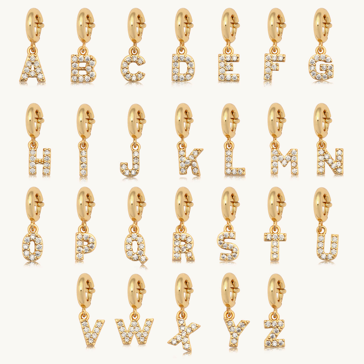 CZ Letter Charms