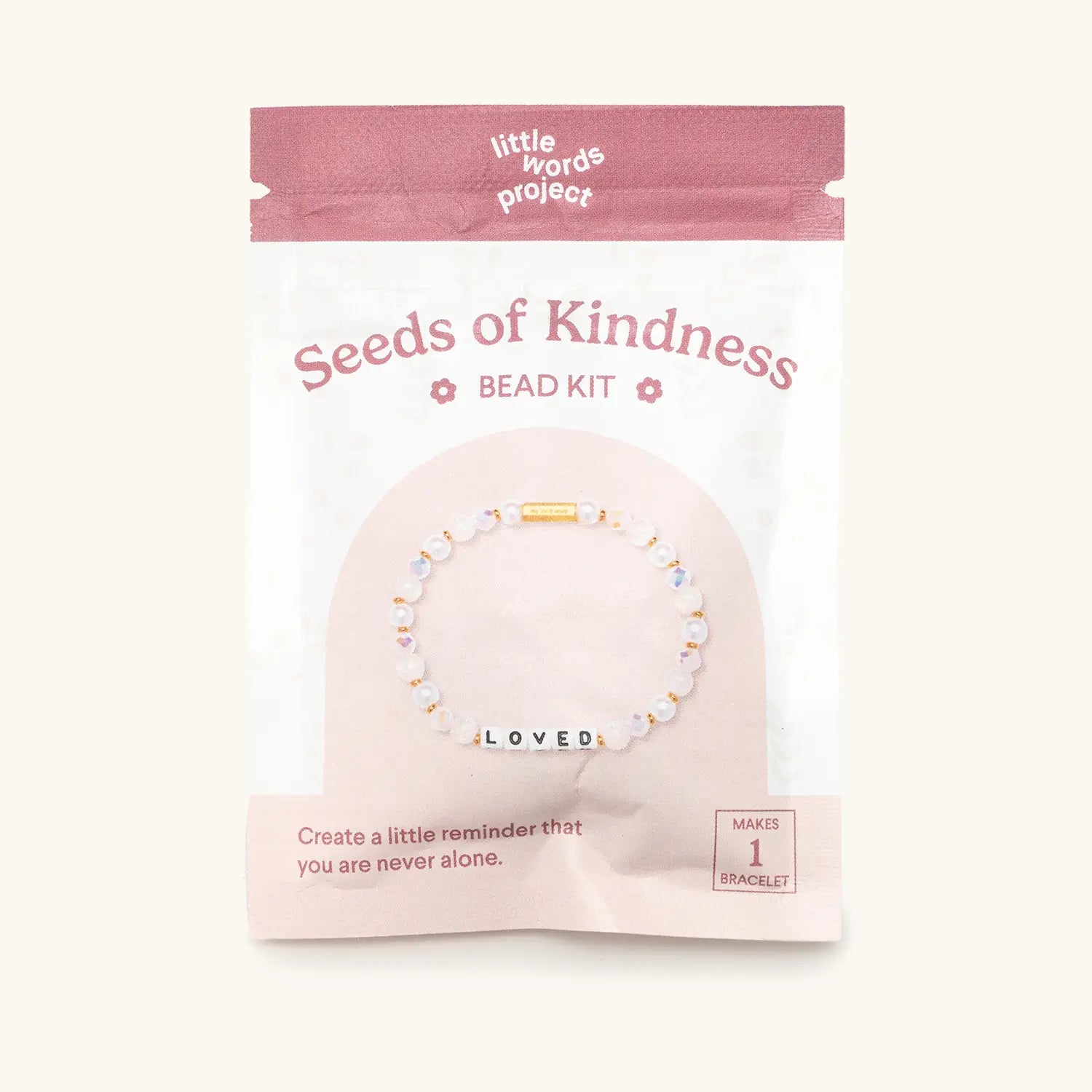 Loved Bead Kit — front flat-lay of packaged bead kit