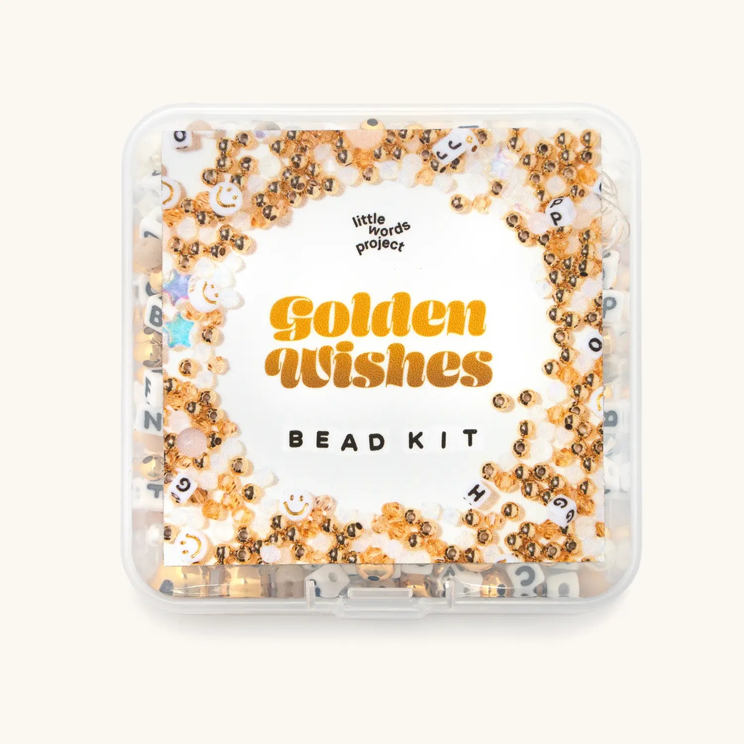 Golden Wishes Bead Kit packaging front view showing product box with gold branding