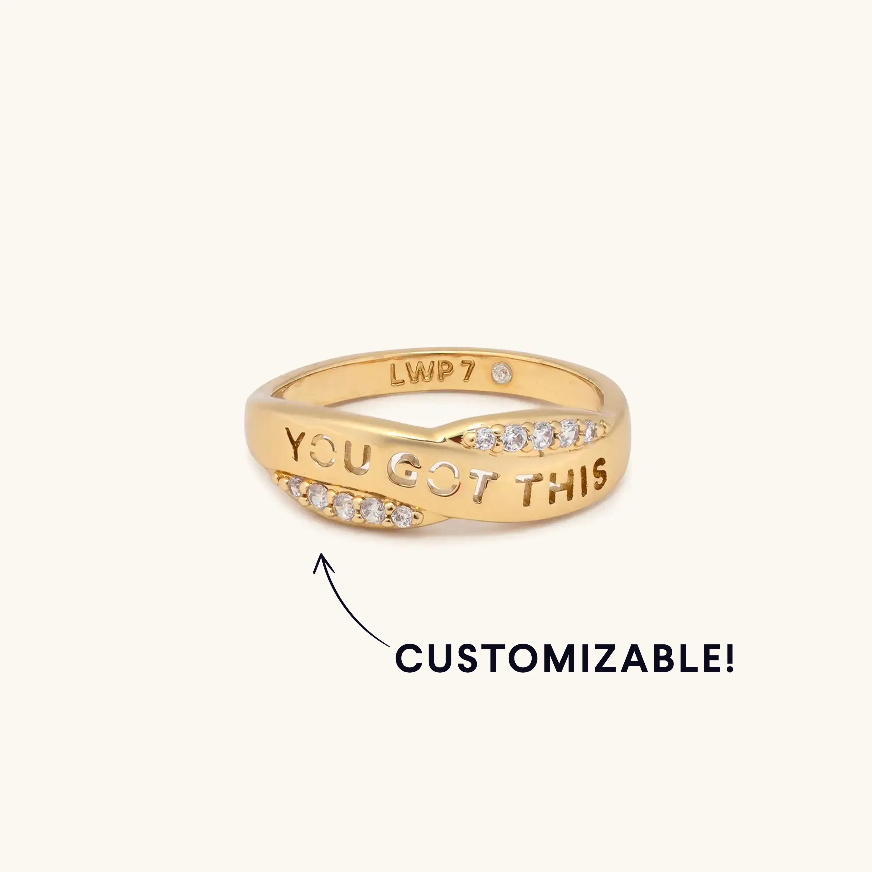 Custom CZ Ribbon Ring