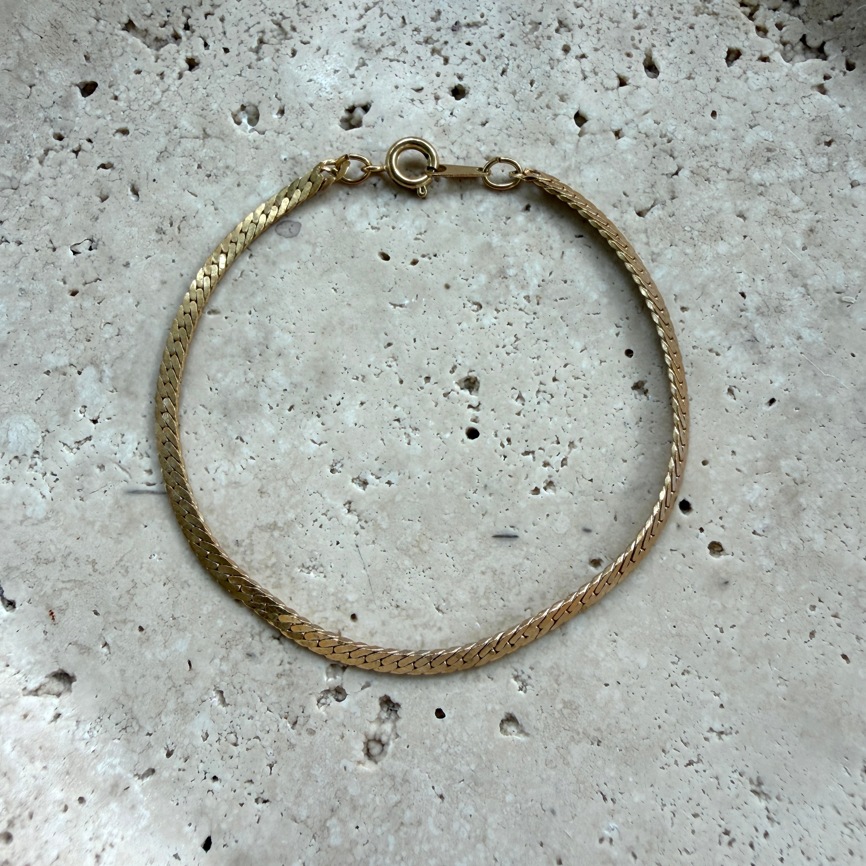 Y2K Gold-Filled Herringbone Chain Bracelet
