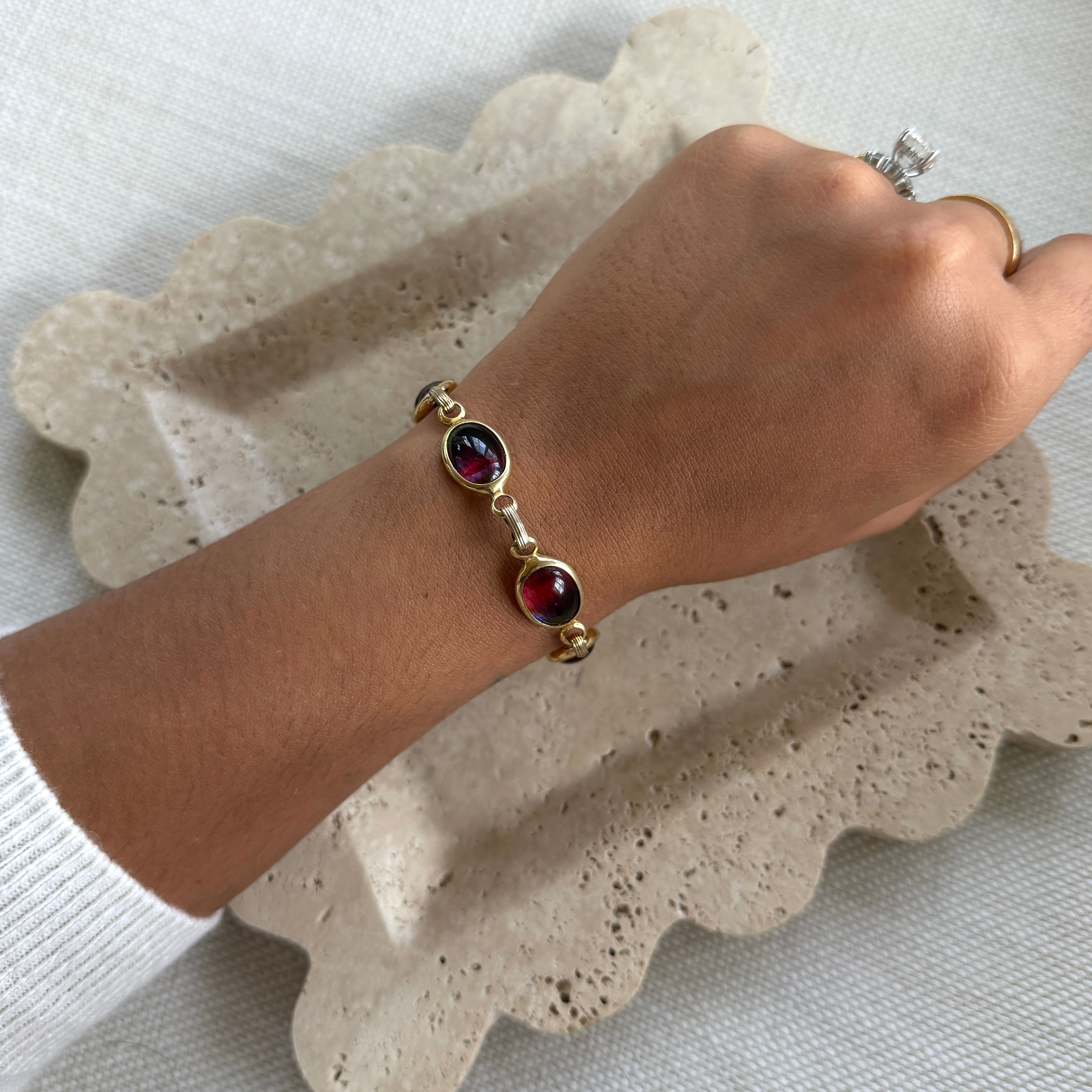Sarah Cov Watermelon Glass Cabochon Bracelet