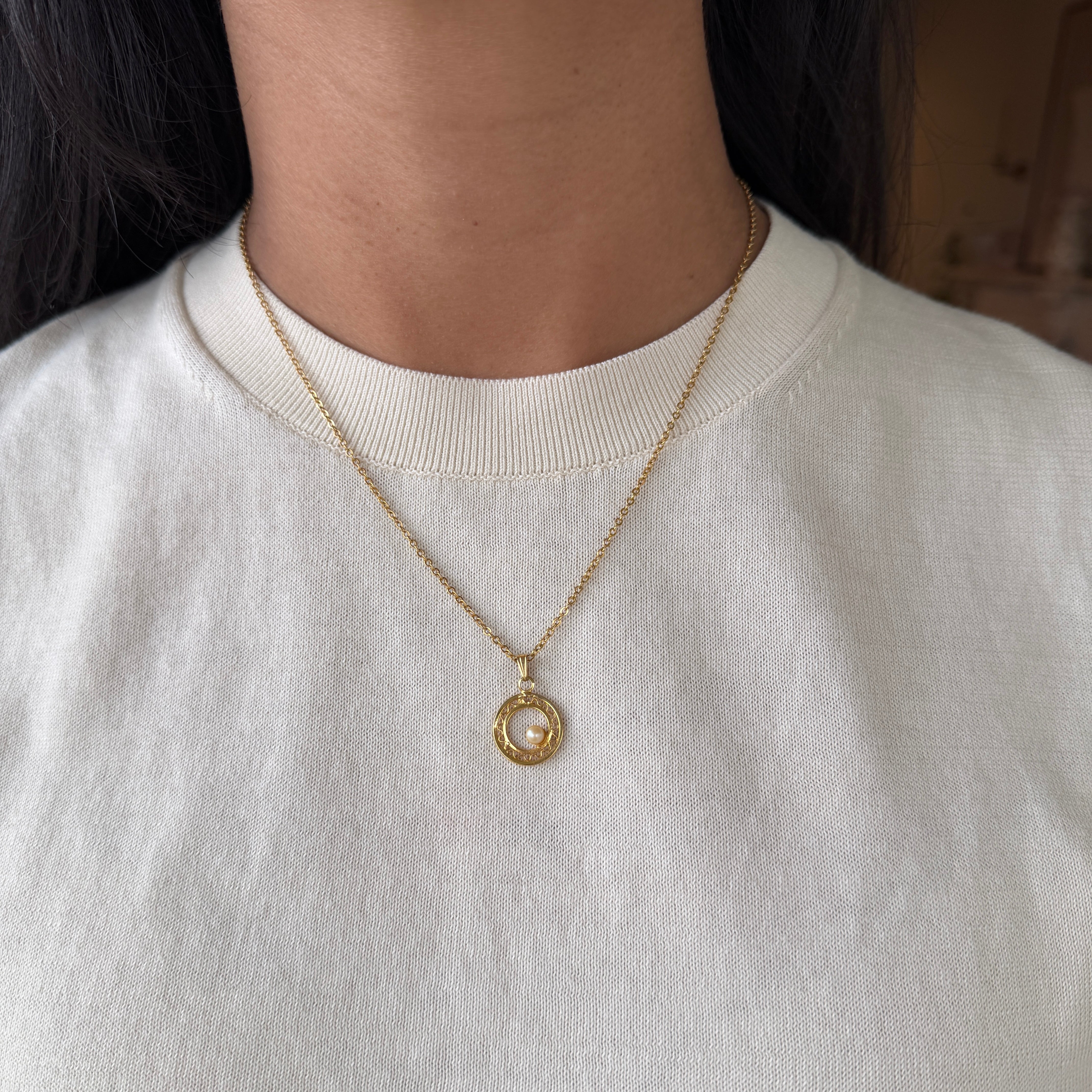 Joan Rivers Classics Pearl Circle Pendant Necklace