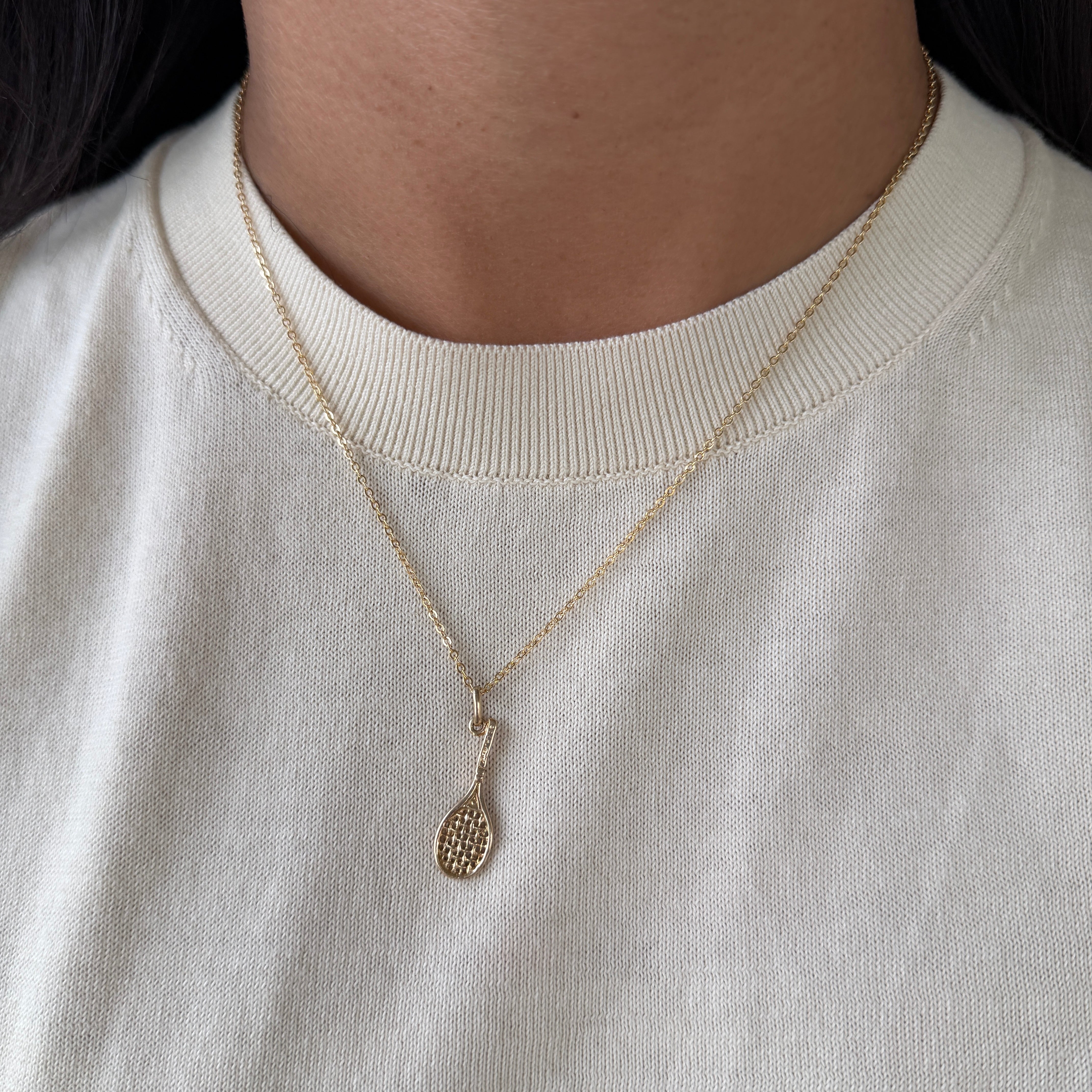 Tennis Racquet Pendant Necklace