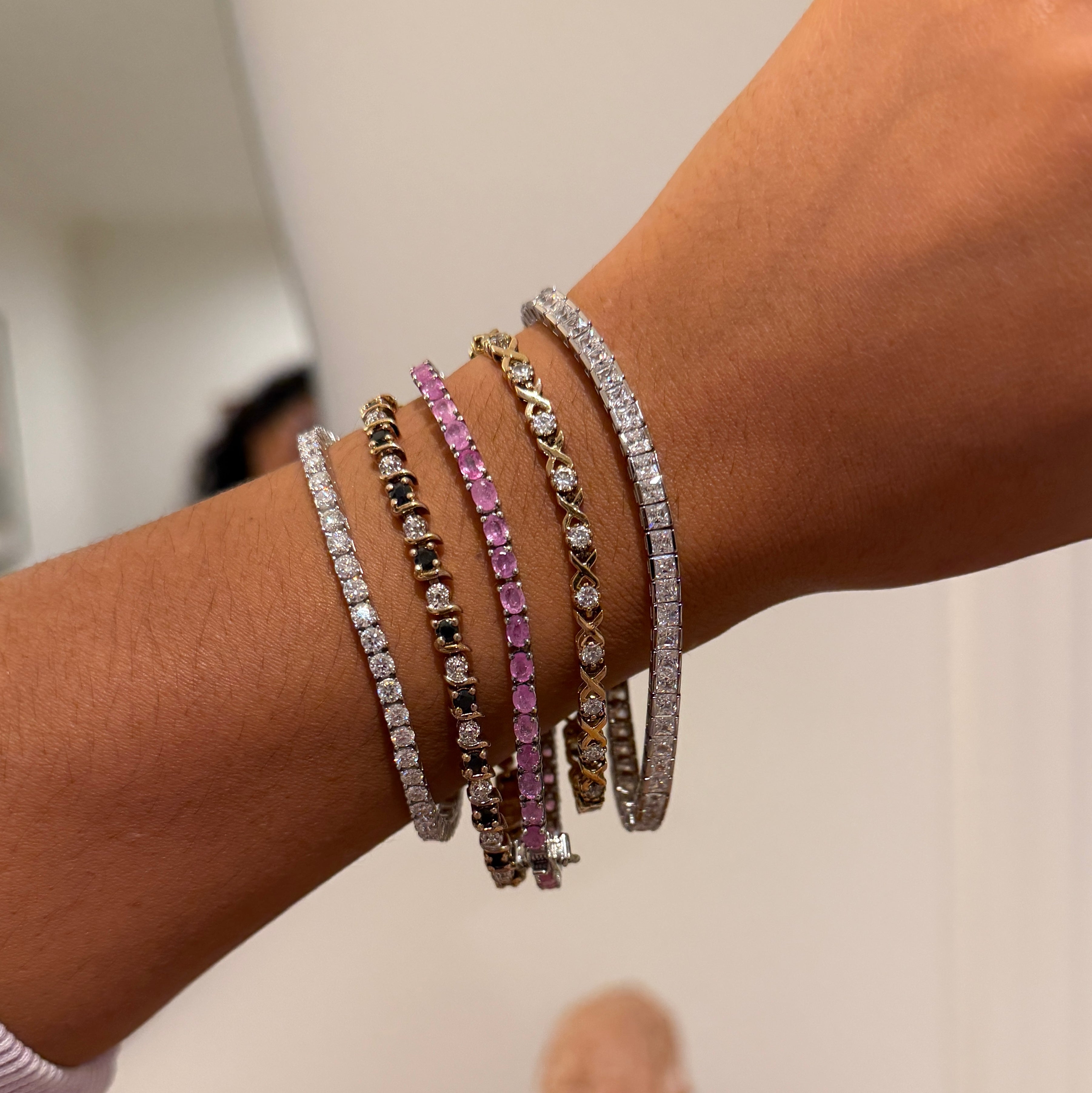 Modern Sterling Silver Moissanite Tennis Bracelet