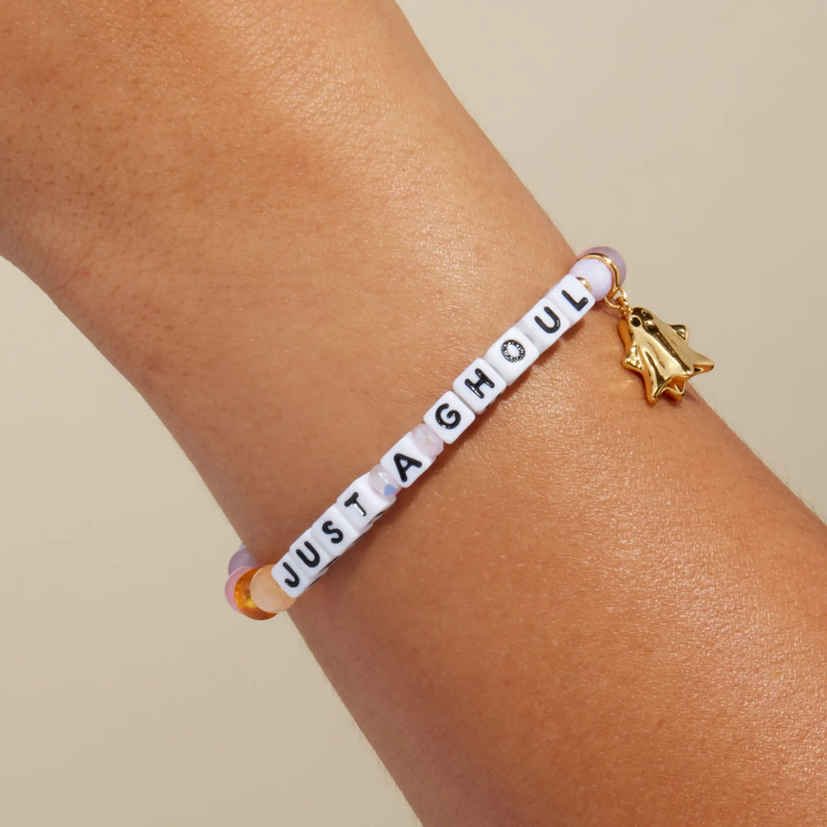 Just a Ghoul Charm Bracelet on wrist