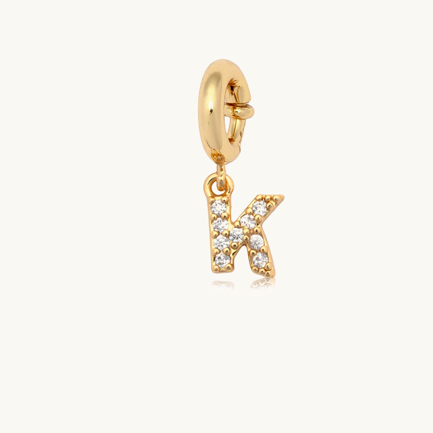 CZ Letter Charm K