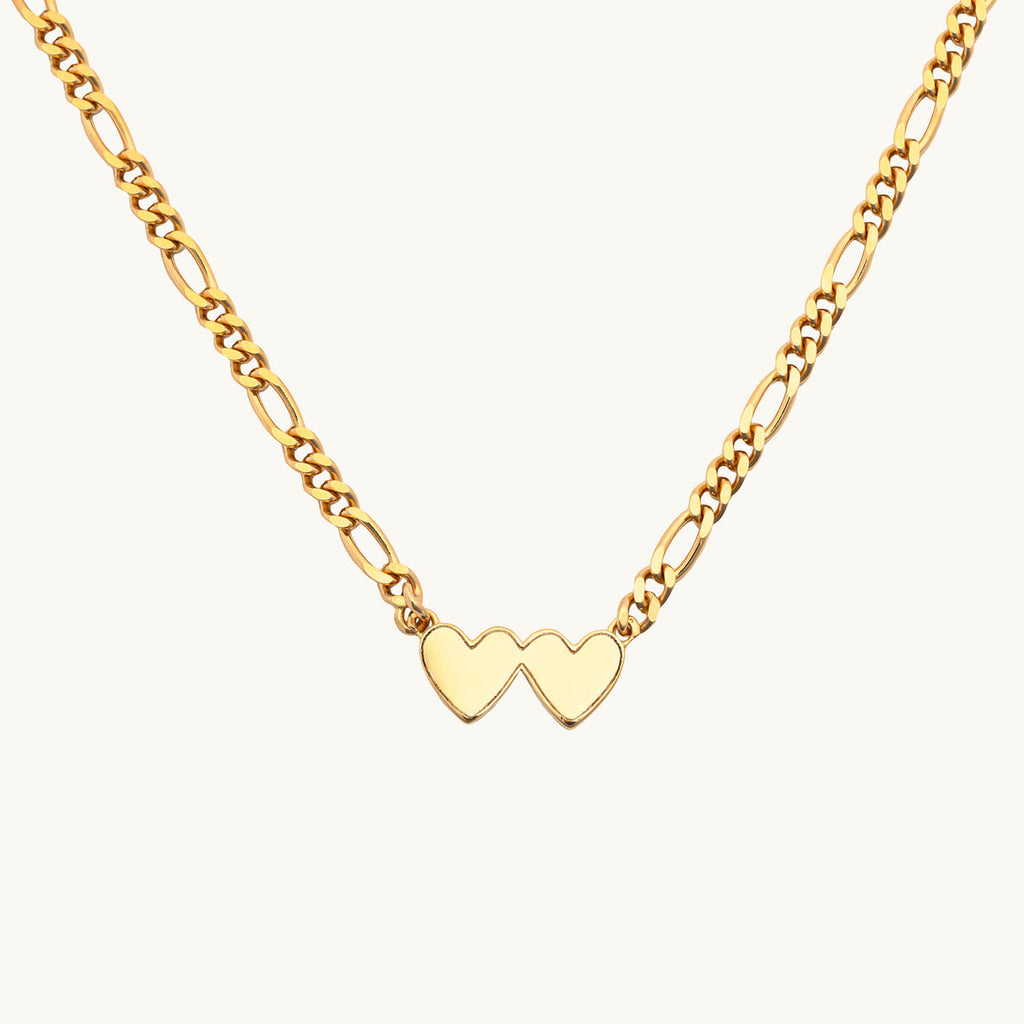 Double Heart Engravable Necklace