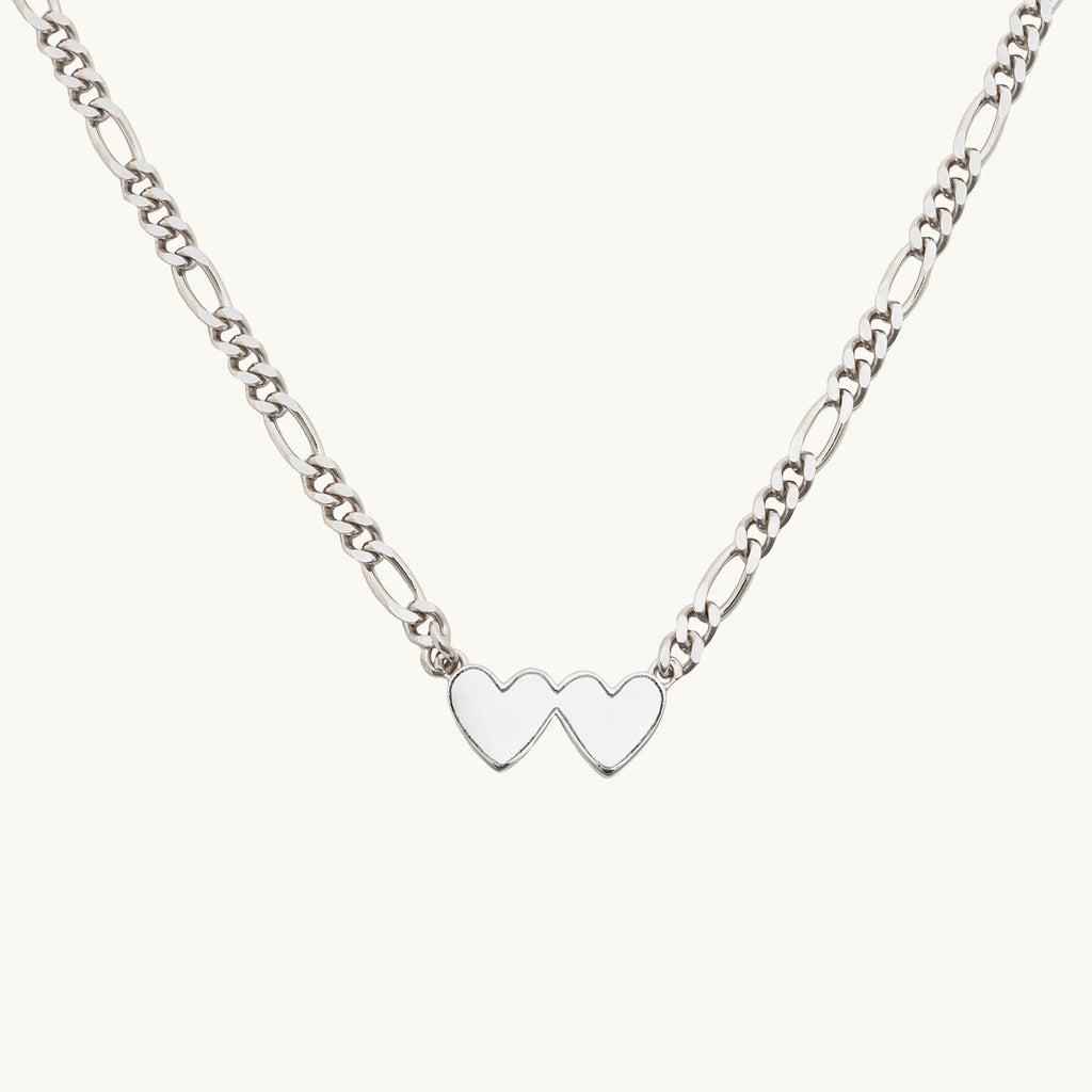Double Heart Engravable Necklace