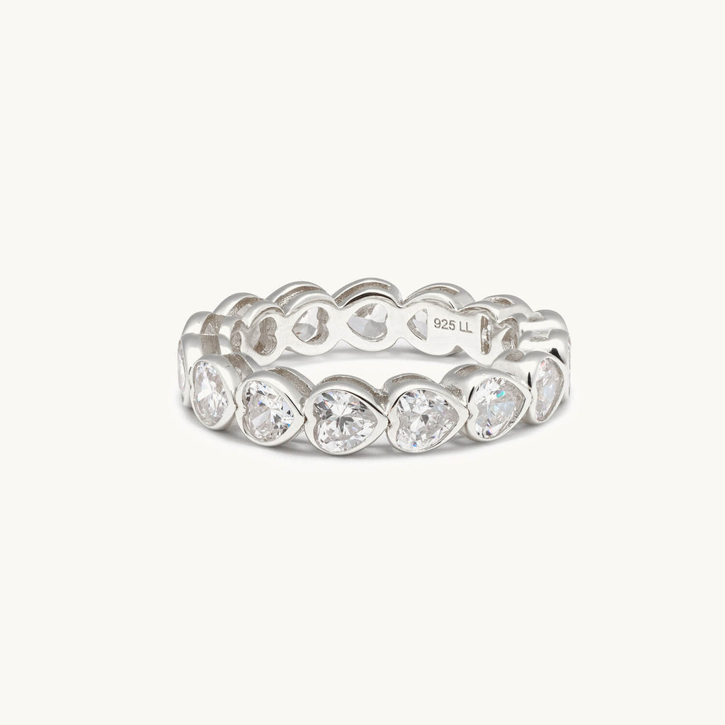 CZ Heart Eternity Band Ring