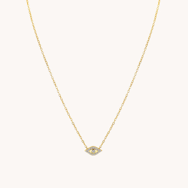 Solitaire Evil Eye Necklace