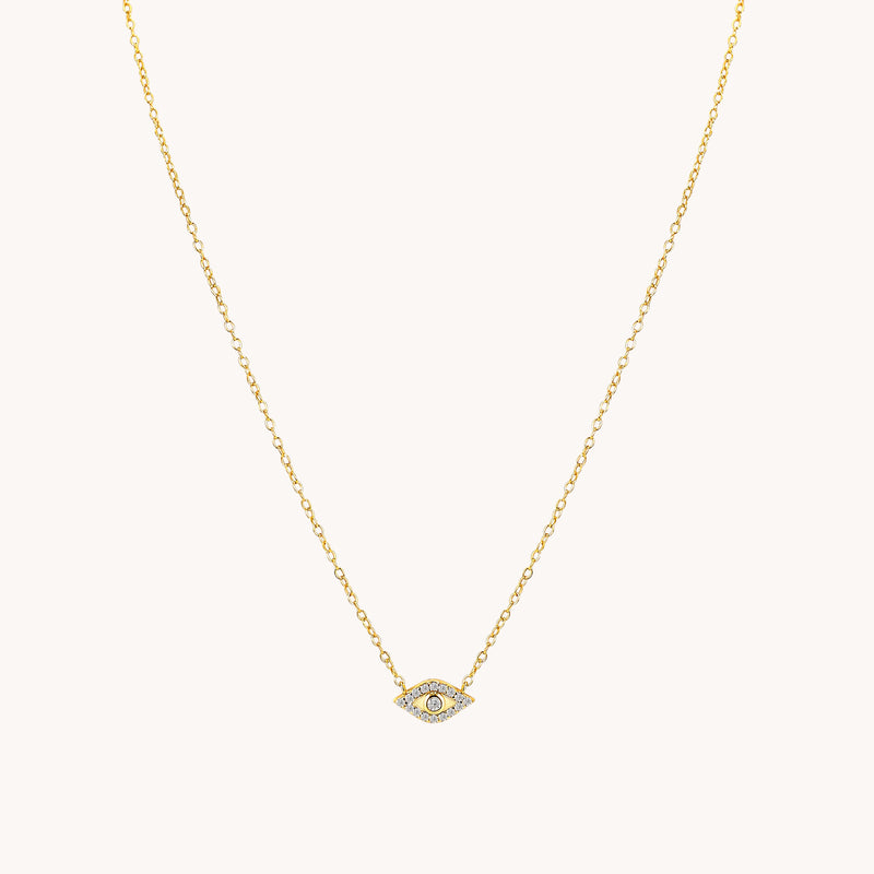 Solitaire Evil Eye Necklace