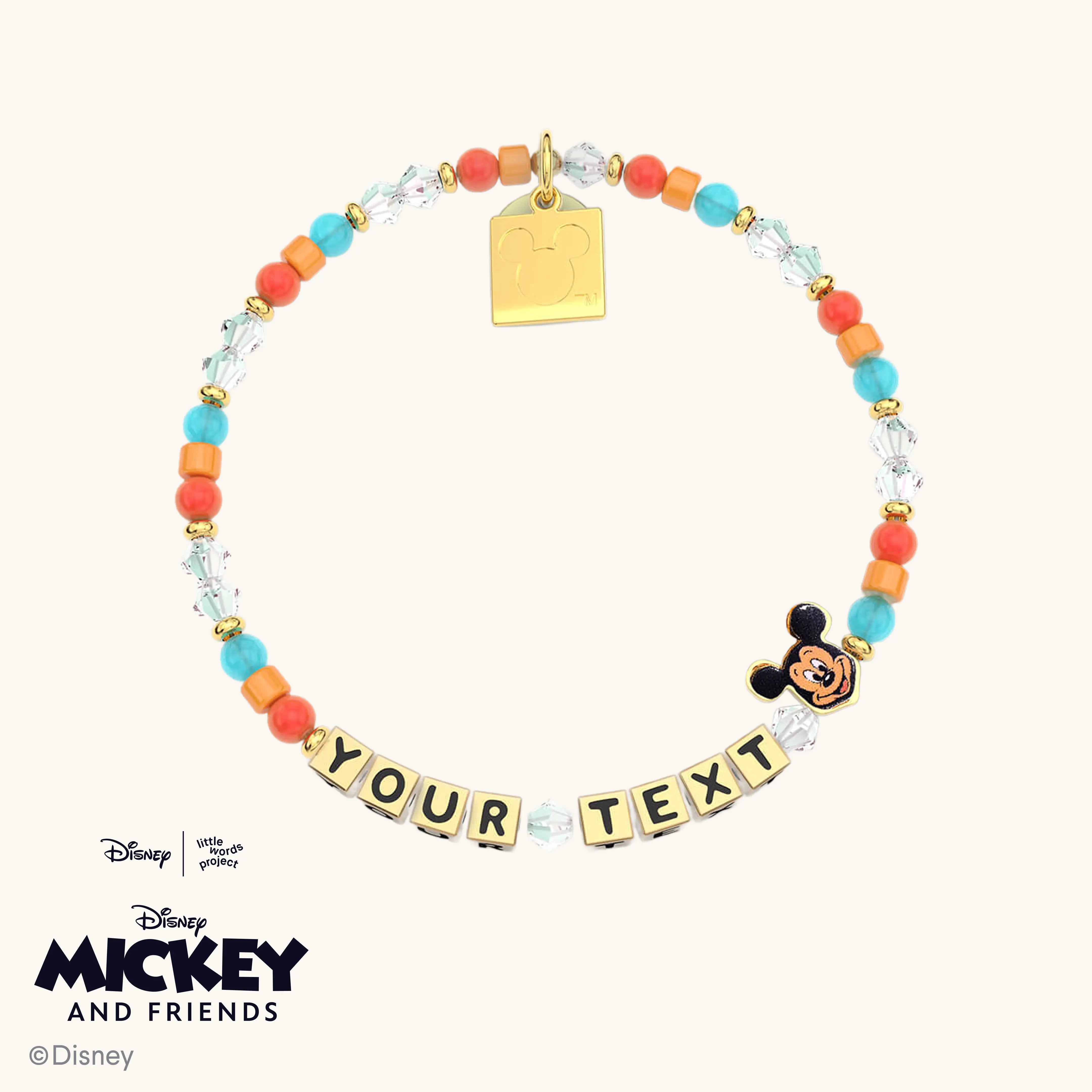 Custom Disney Bracelet with Gold Letters