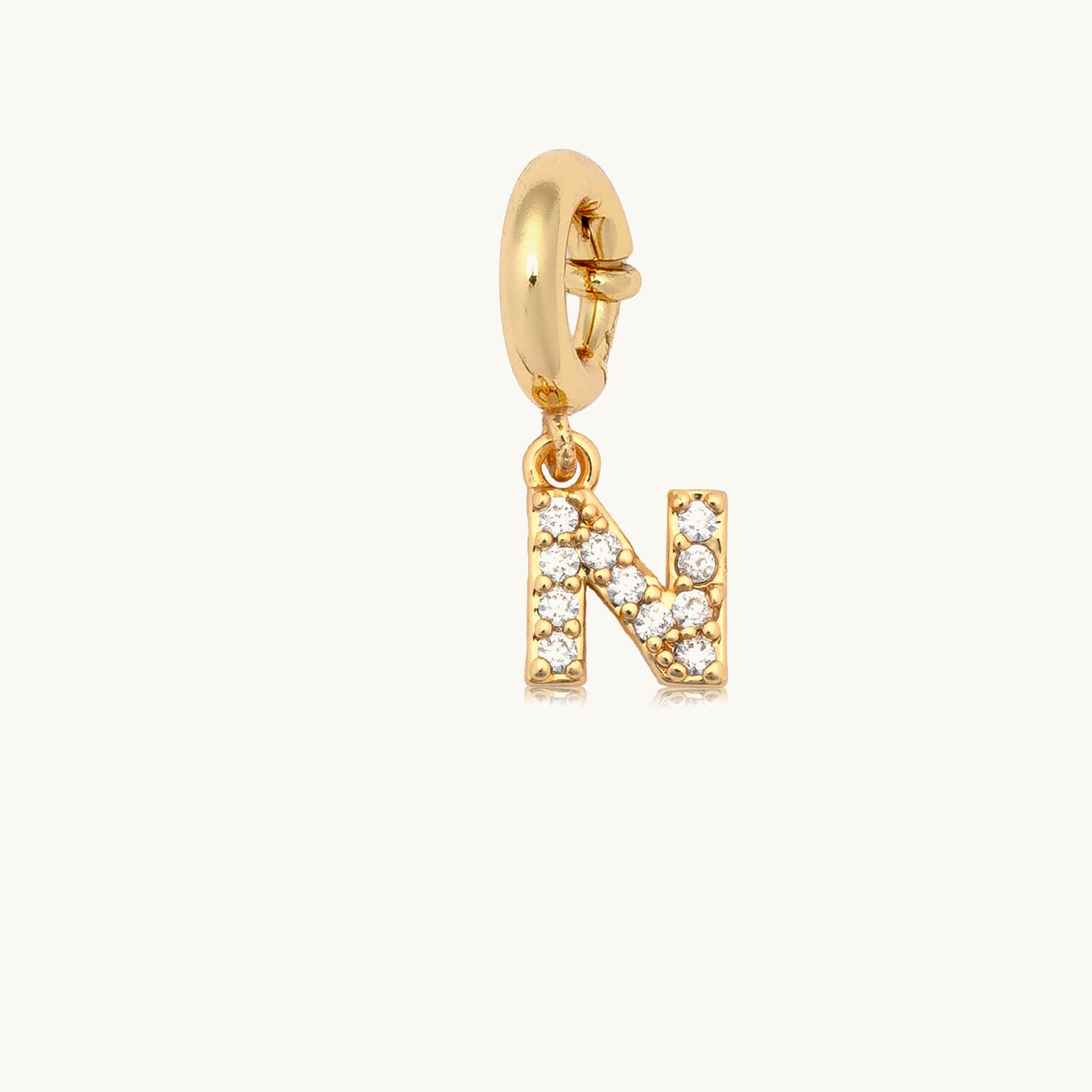 CZ Letter Charm N
