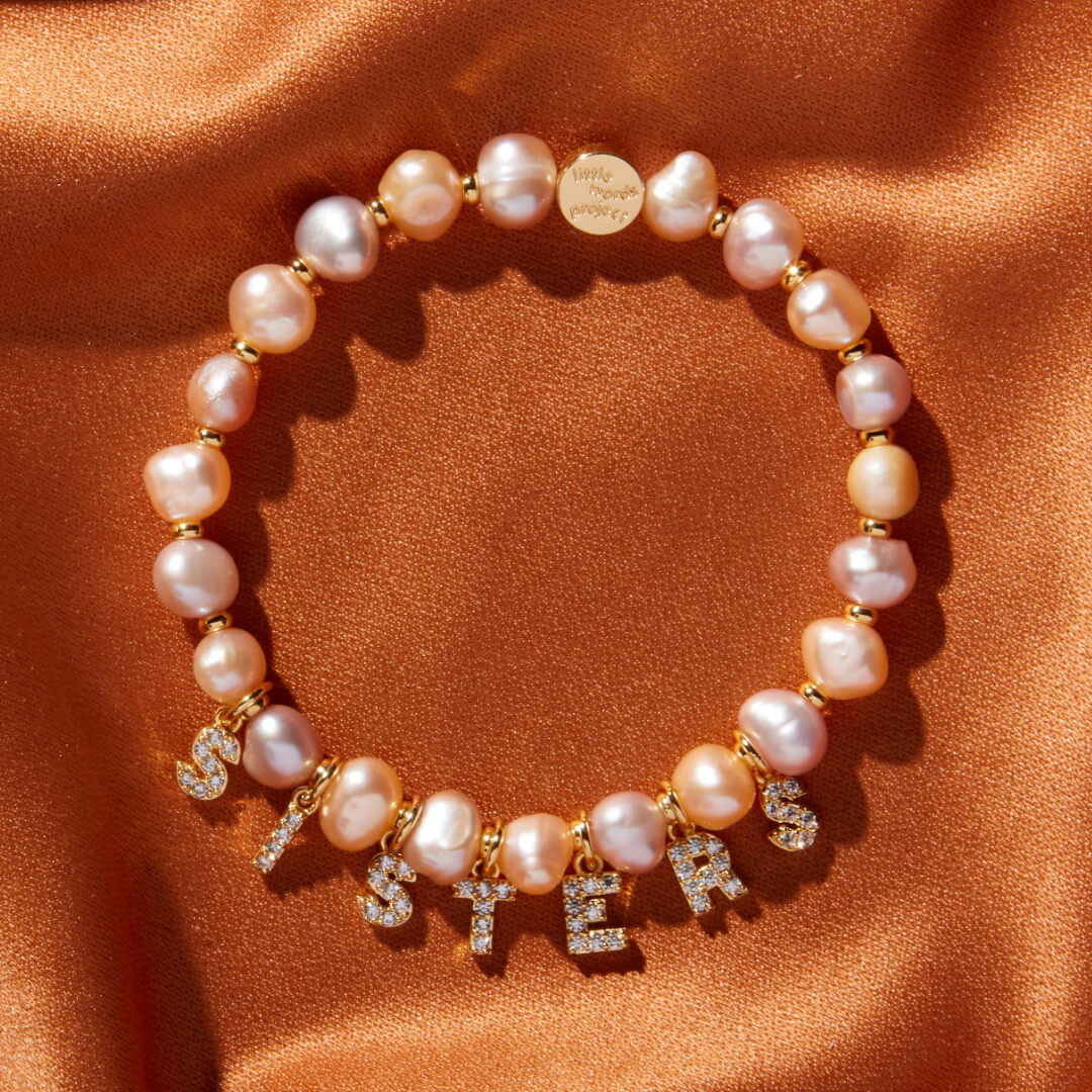 Dripping Words Pink Freshwater Pearl