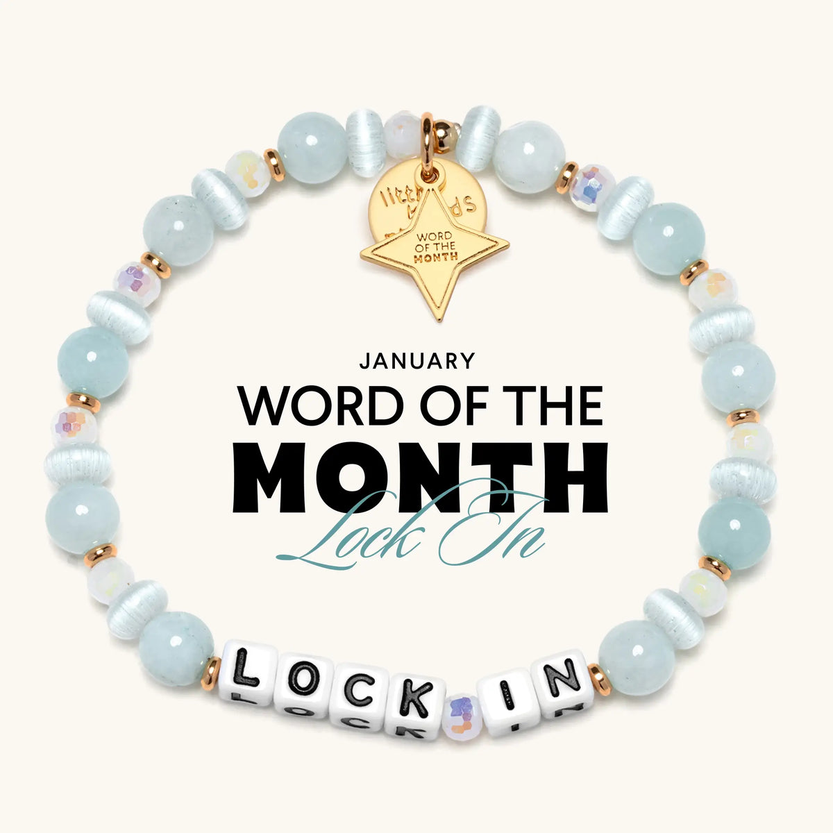 January Word of the Month bracelet, Lock In