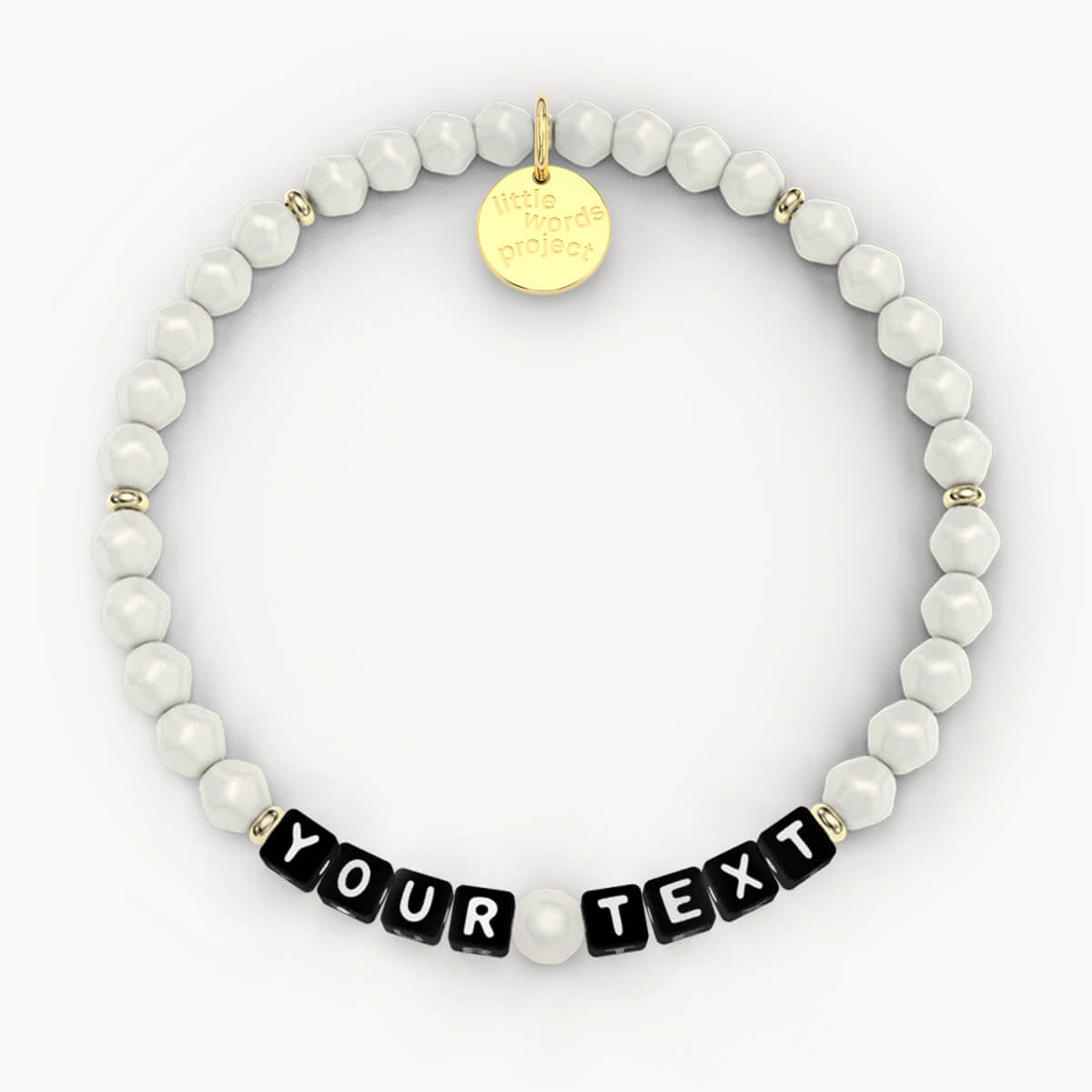 Custom Pearl Bracelet in Black Letters