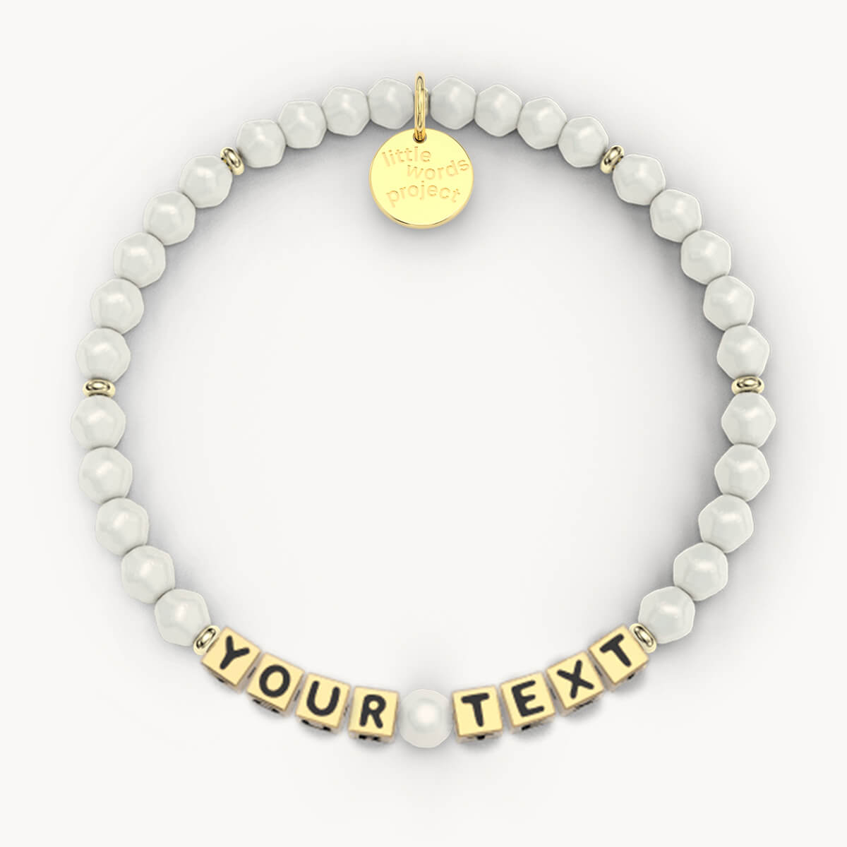 Custom Pearl Bracelet in Gold Letters