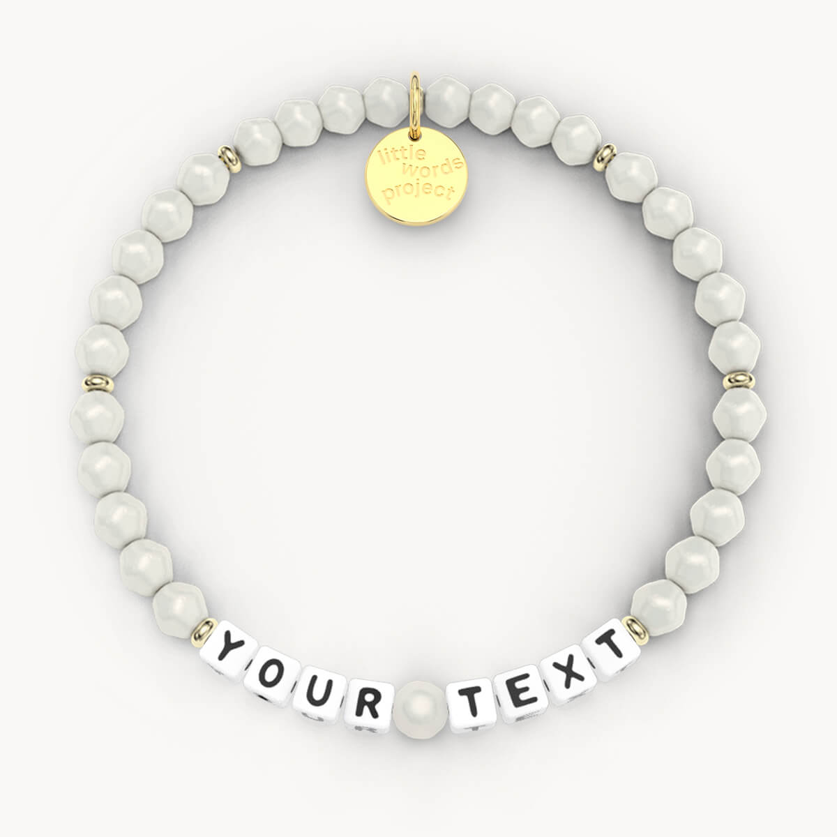 Custom Pearl Bracelet in White Letters