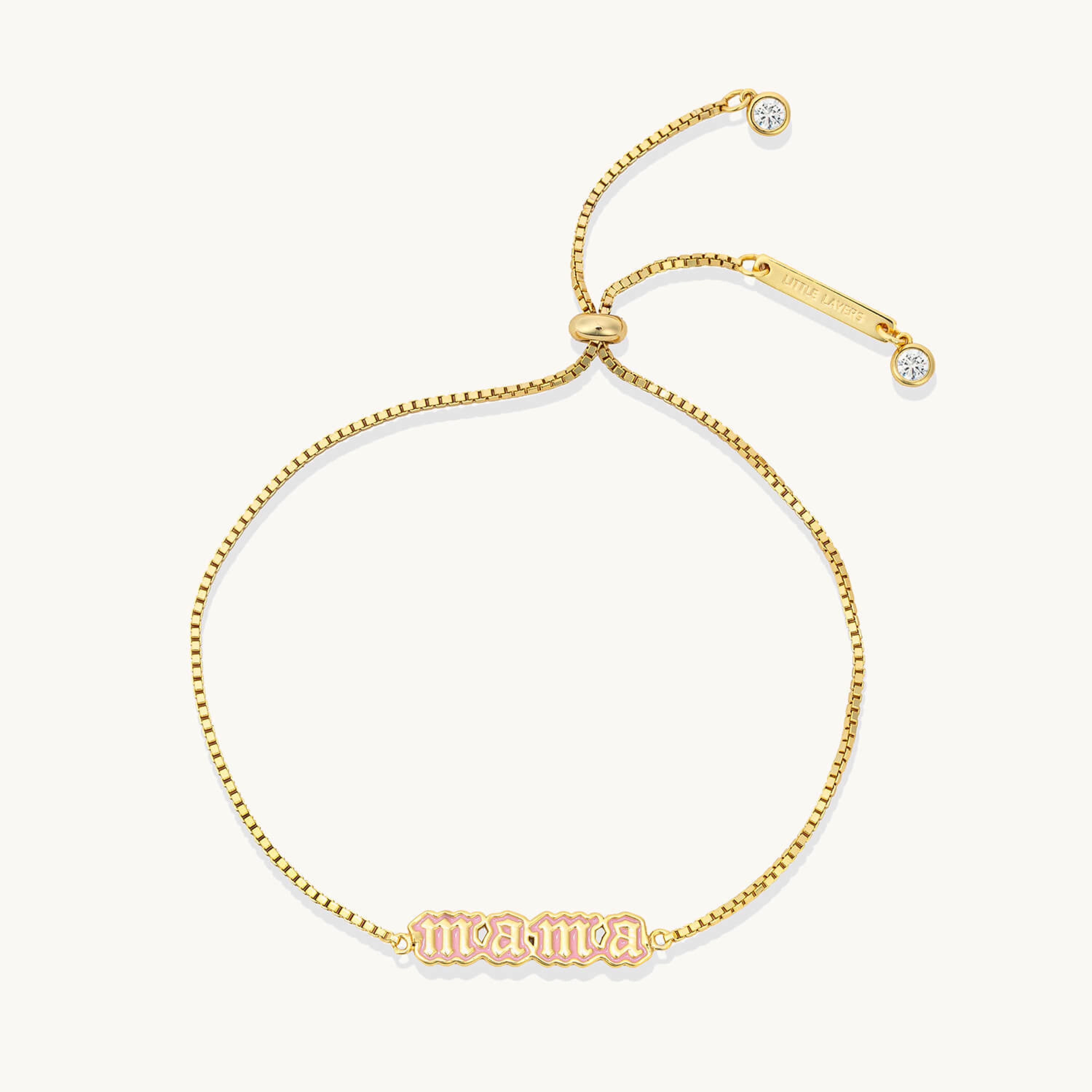Pink Enamel Mama Bracelet